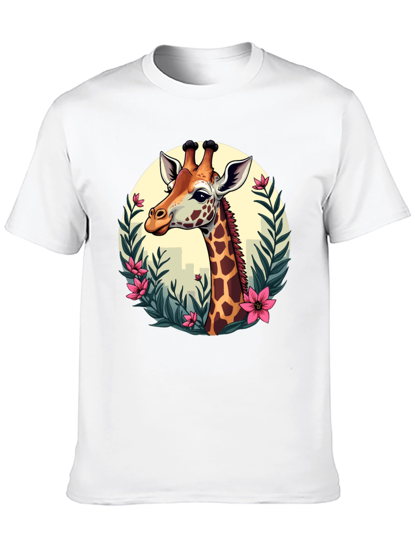 Giraffe Portrait Graphic T-Shirt - Unisex Casual Tee