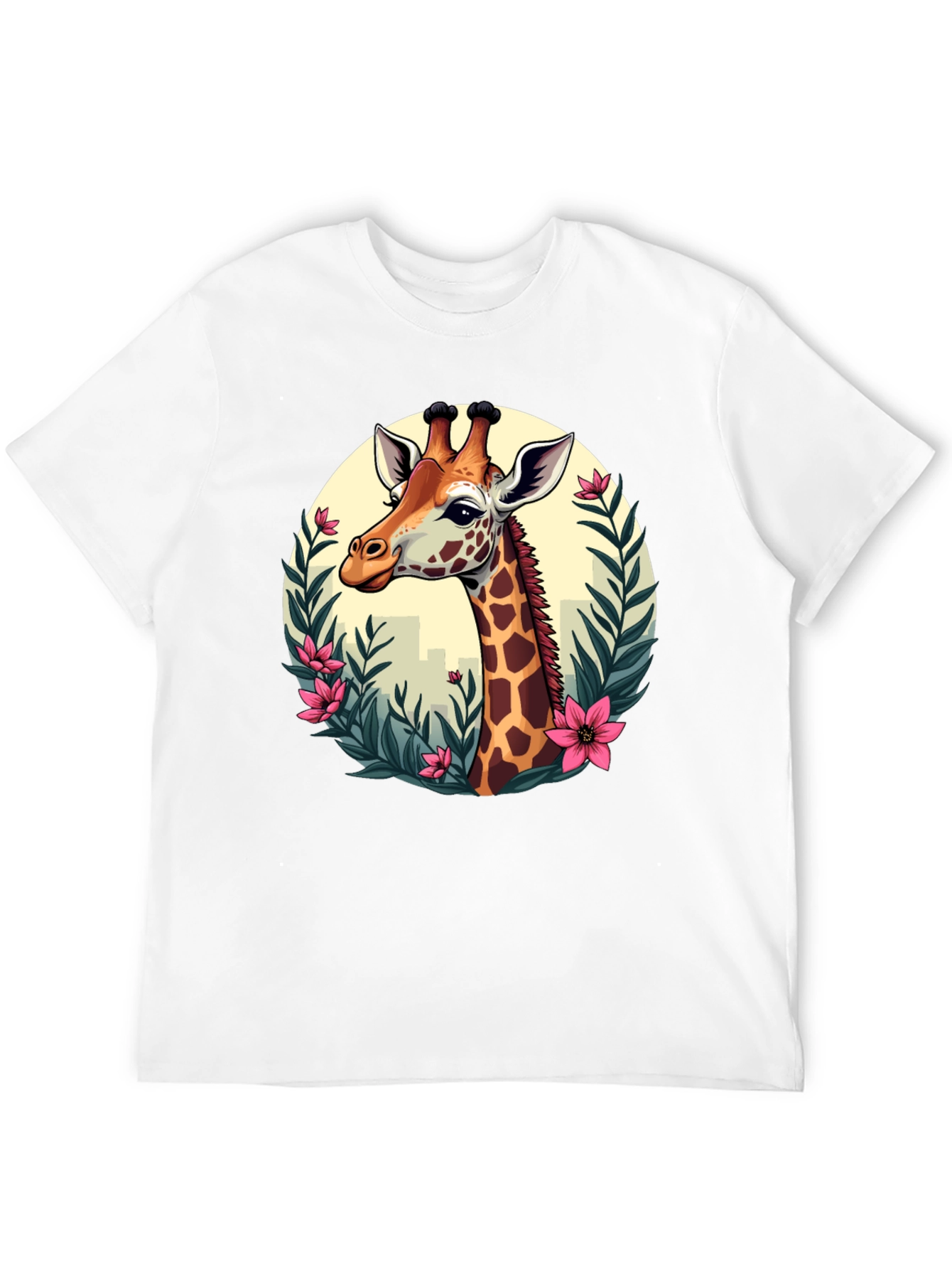 Giraffe Portrait Graphic T-Shirt - Unisex Casual Tee
