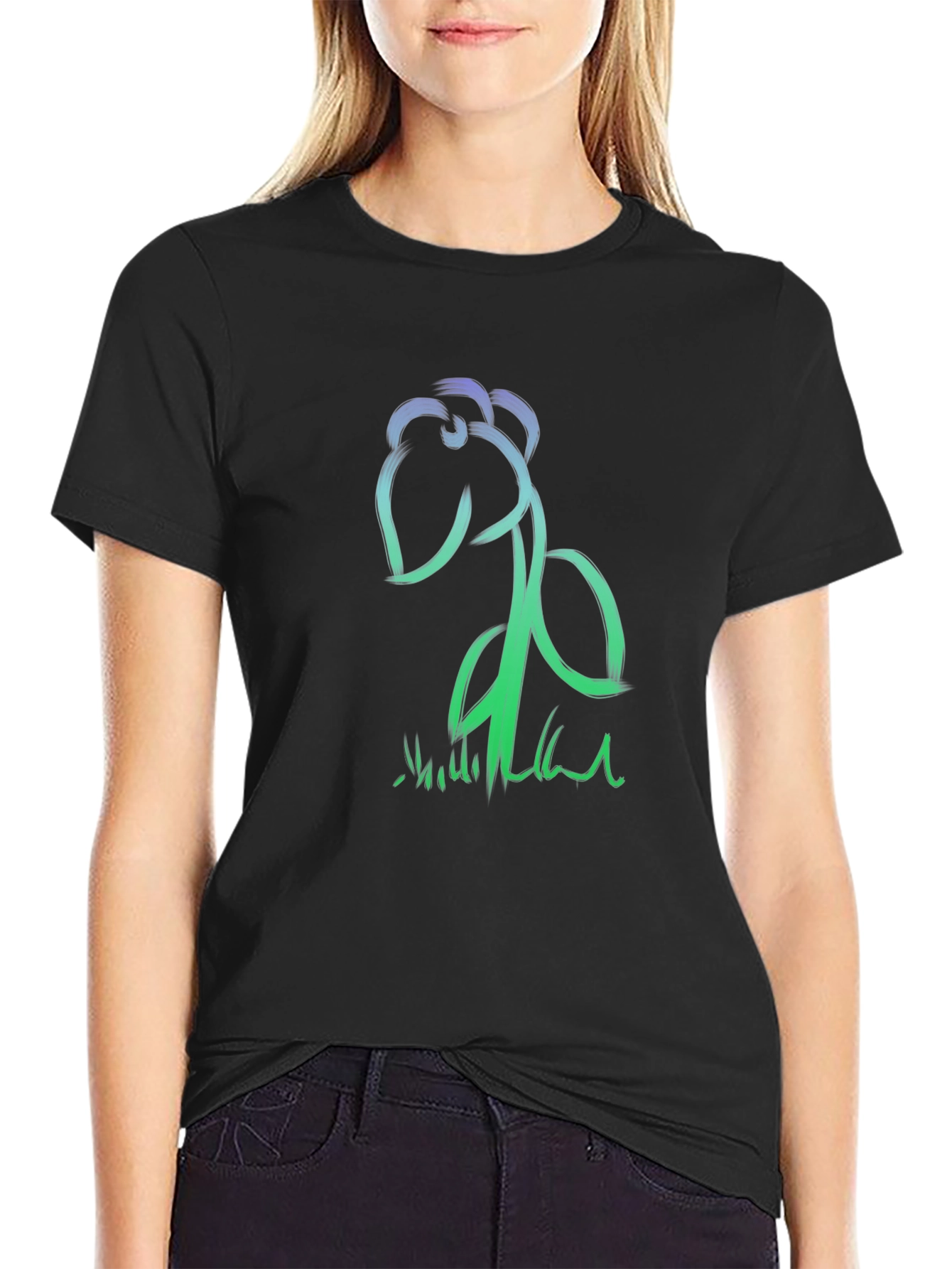 Abstract Brushstroke Flower Graphic Tee
