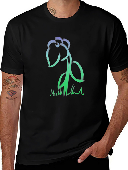 Abstract Brushstroke Flower Graphic Tee