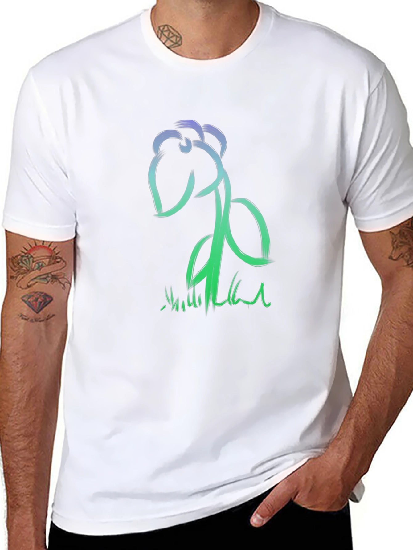 Abstract Brushstroke Flower Graphic Tee