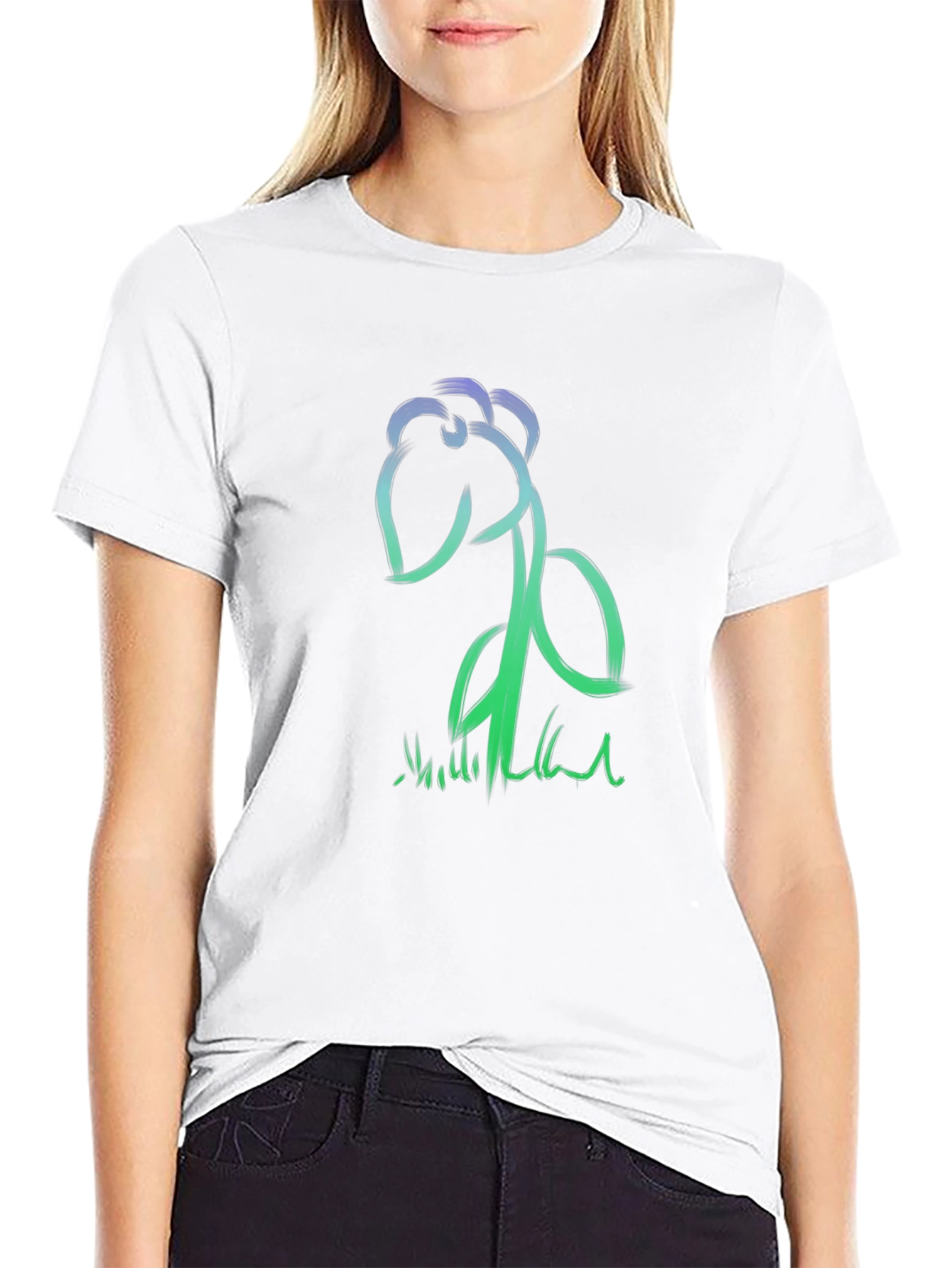 Abstract Brushstroke Flower Graphic Tee