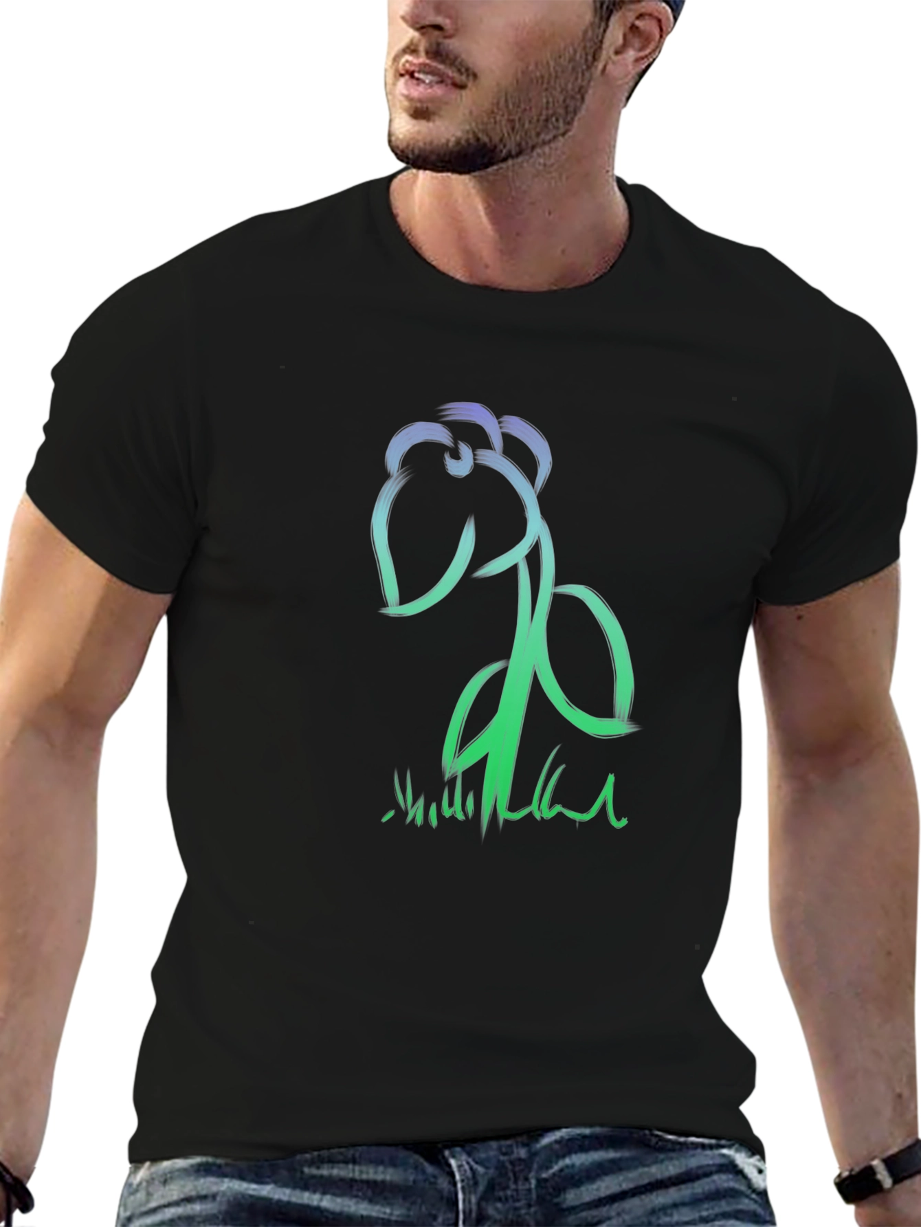 Abstract Brushstroke Flower Graphic Tee