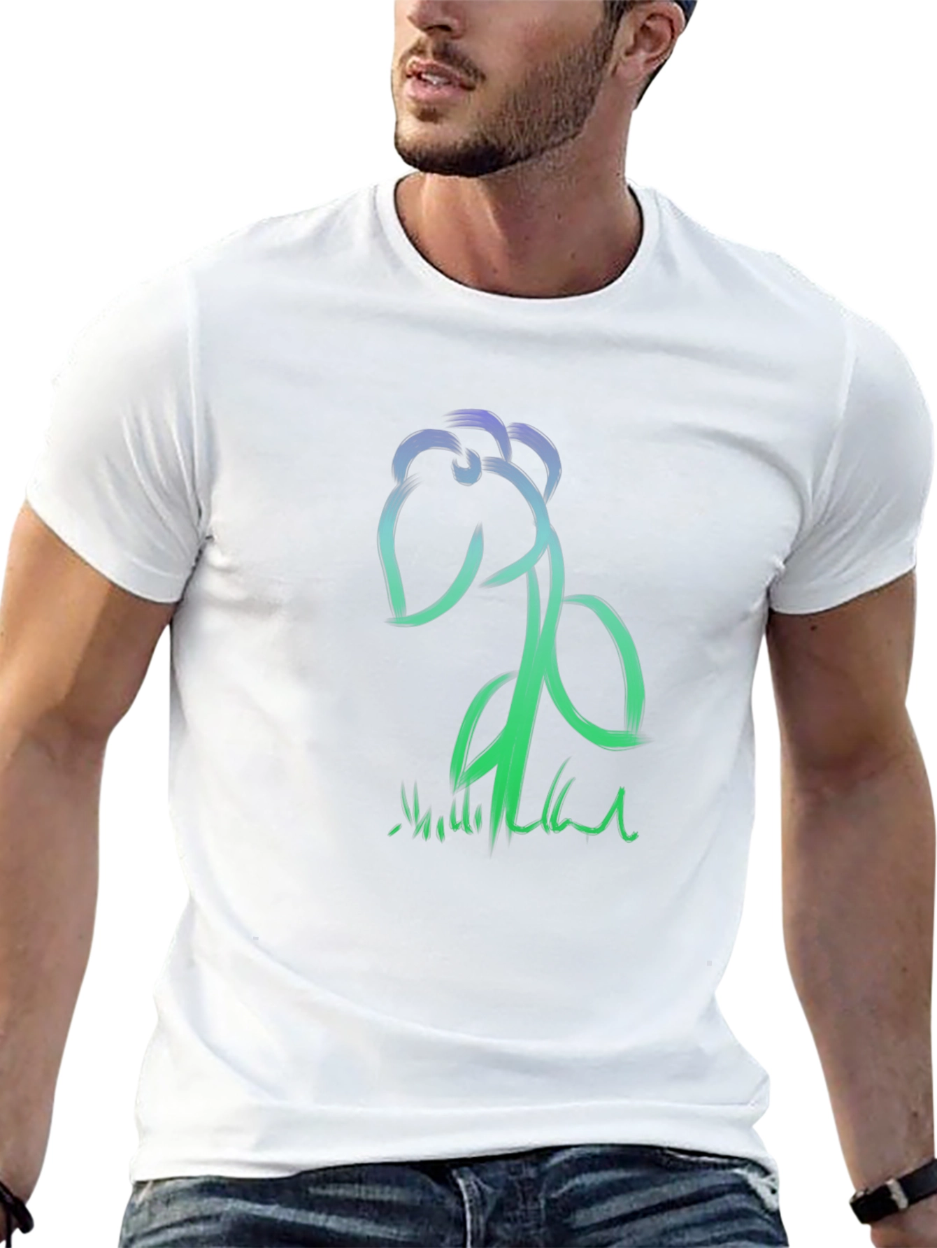 Abstract Brushstroke Flower Graphic Tee