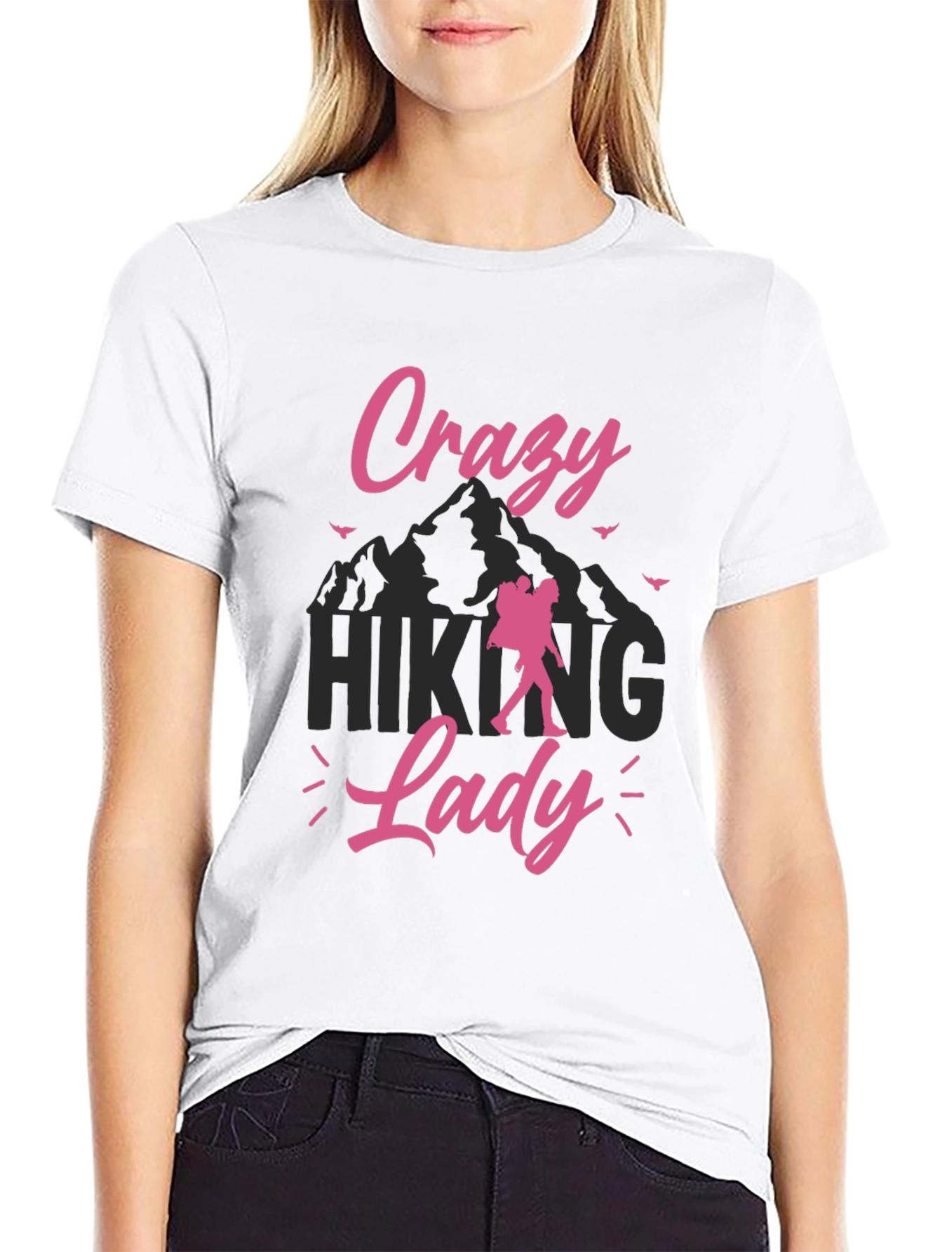 Crazy Hiking Lady Graphic Tee