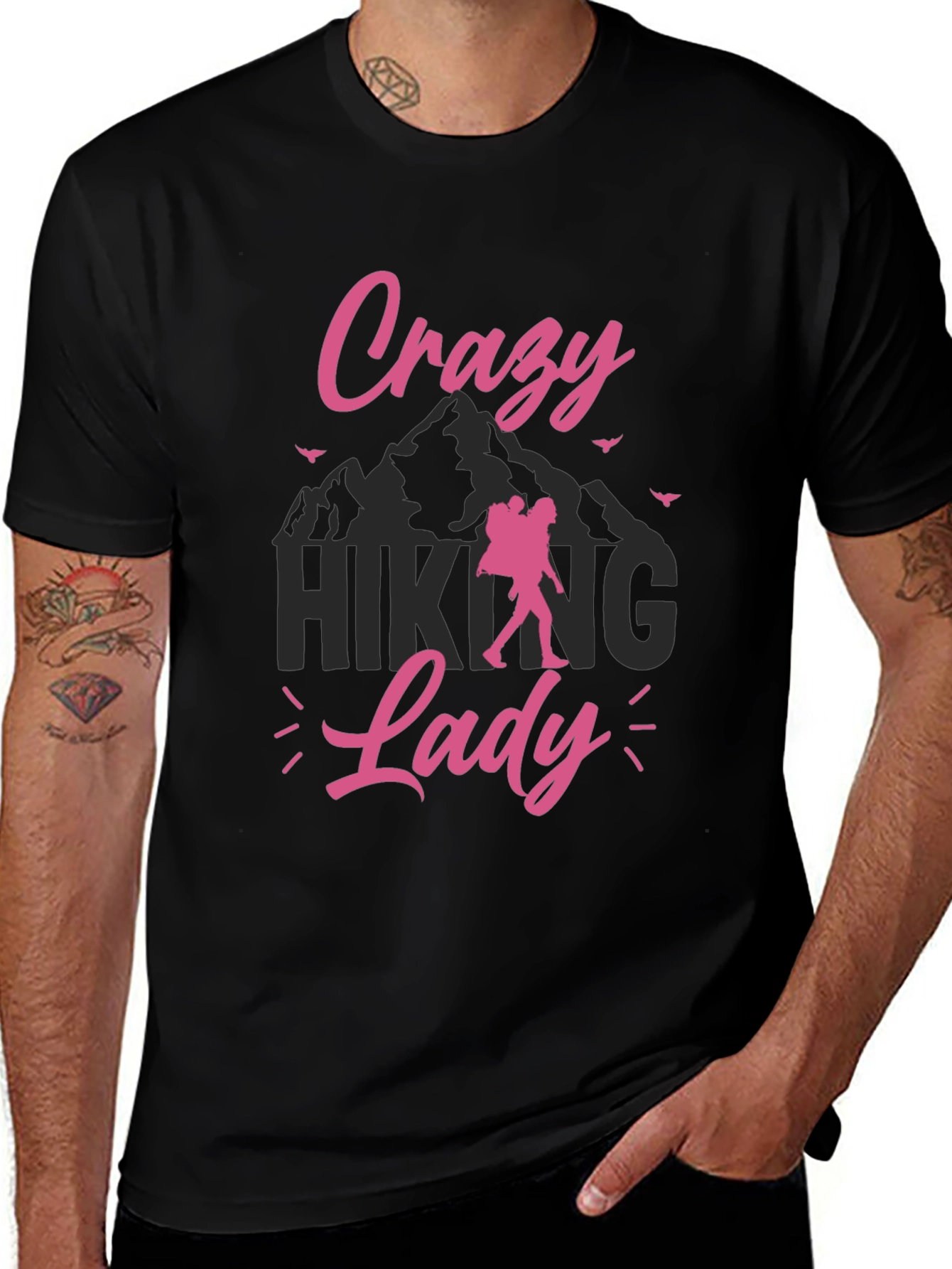 Crazy Hiking Lady Graphic Tee