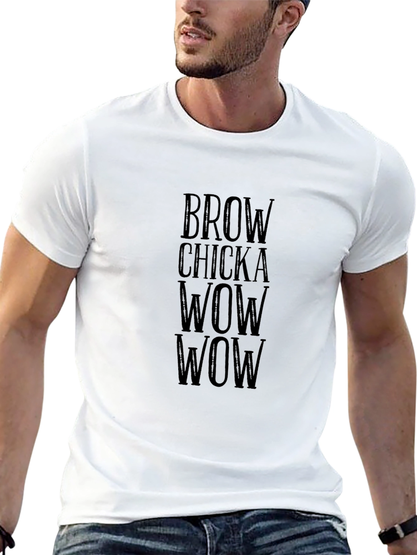 Brow Chicka Wow Wow Black Graphic Tee