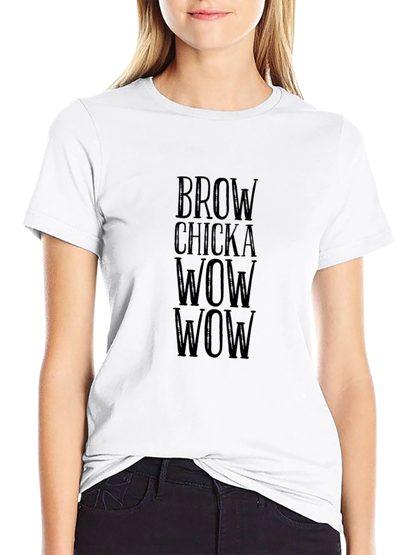 Brow Chicka Wow Wow Black Graphic Tee
