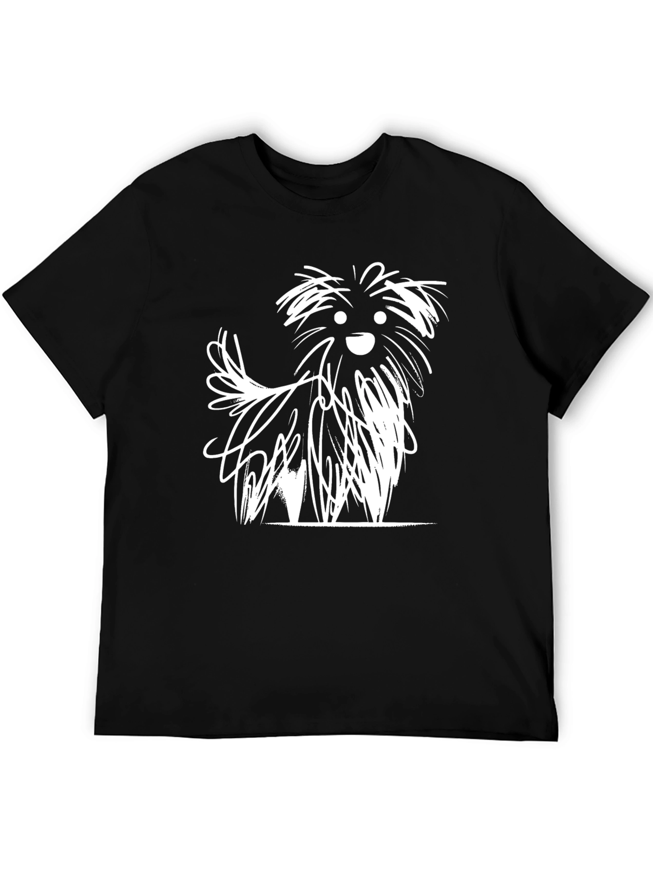 Abstract Dog Graphic Tee - Stylish Black T-Shirt