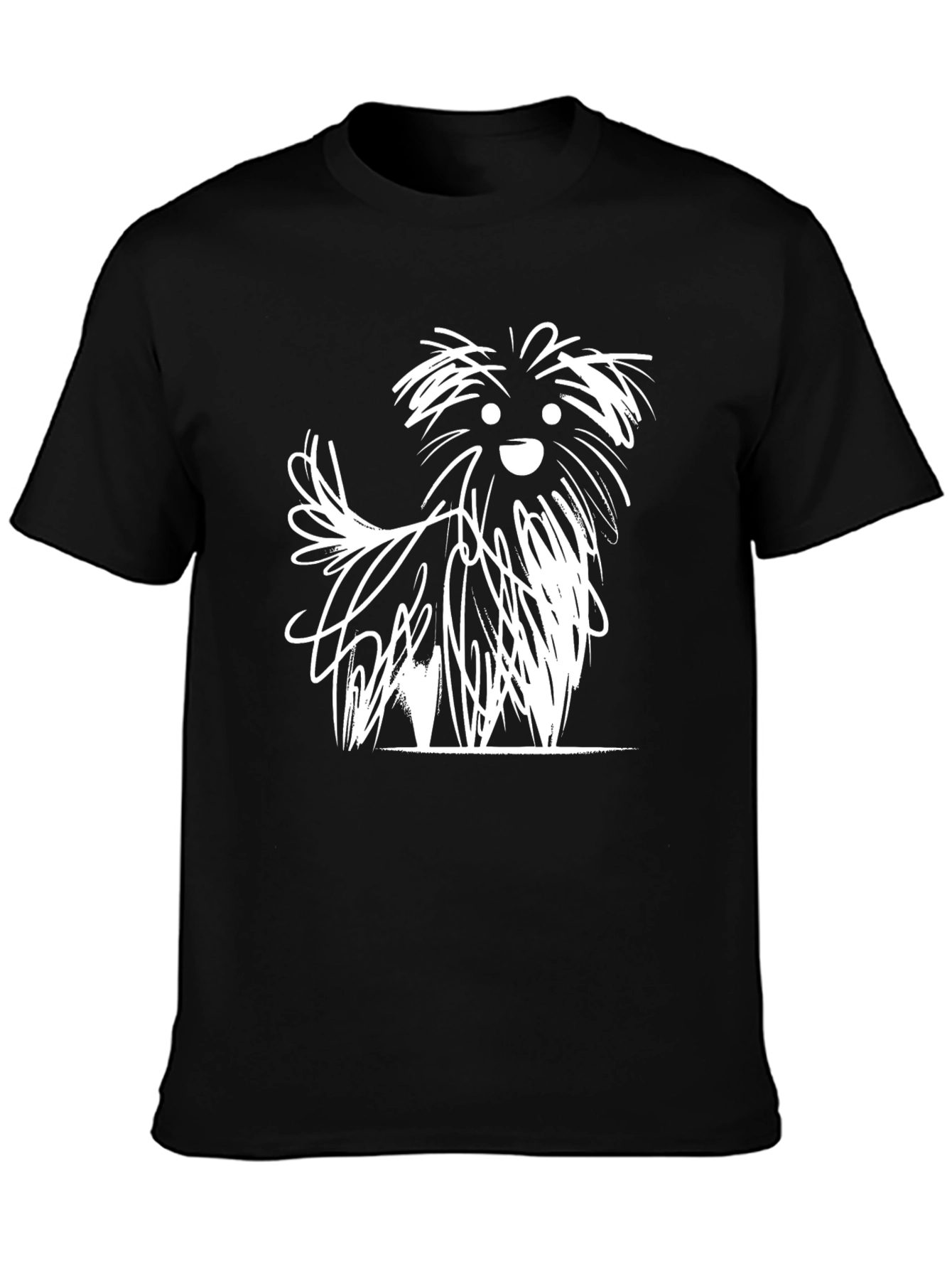 Abstract Dog Graphic Tee - Stylish Black T-Shirt