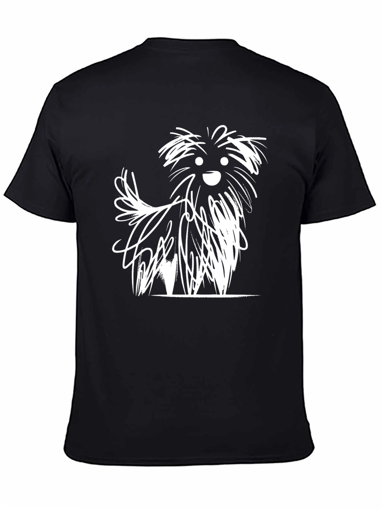 Abstract Dog Graphic Tee - Stylish Black T-Shirt