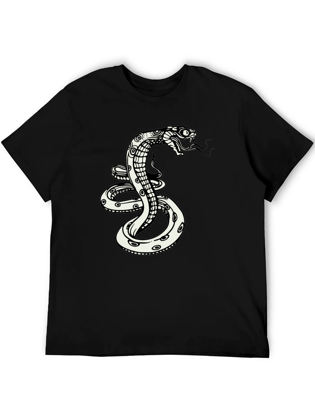 Snake Graphic Tee - Classic Black Cotton Blend