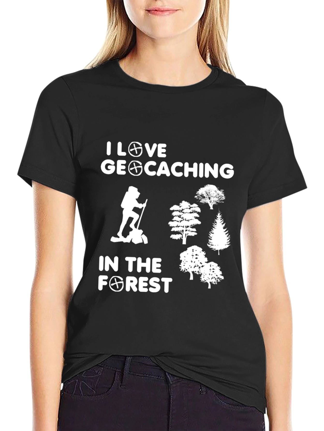Geocaching T-Shirt - I Love Geocaching Forest Tee