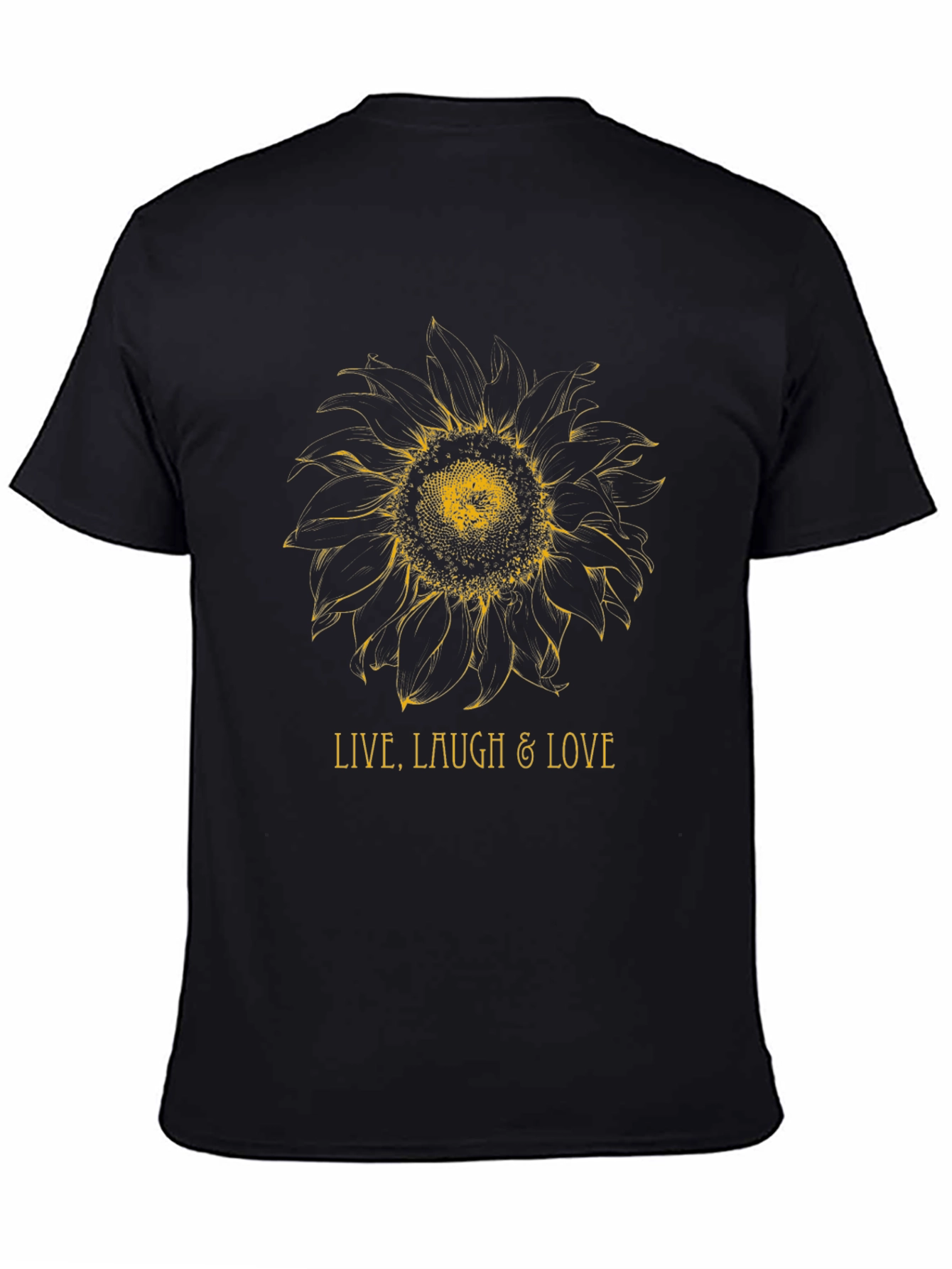 Sunflower Live Laugh Love Black Graphic Tee