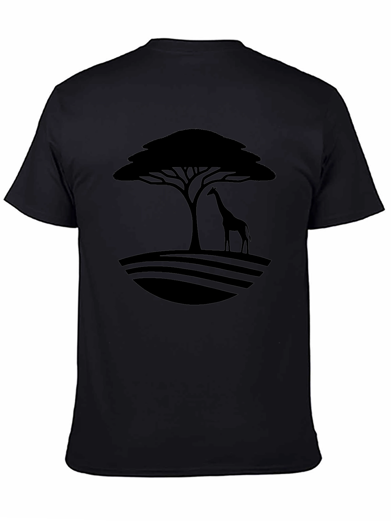 African Silhouette Mens Tee - Giraffe & Tree