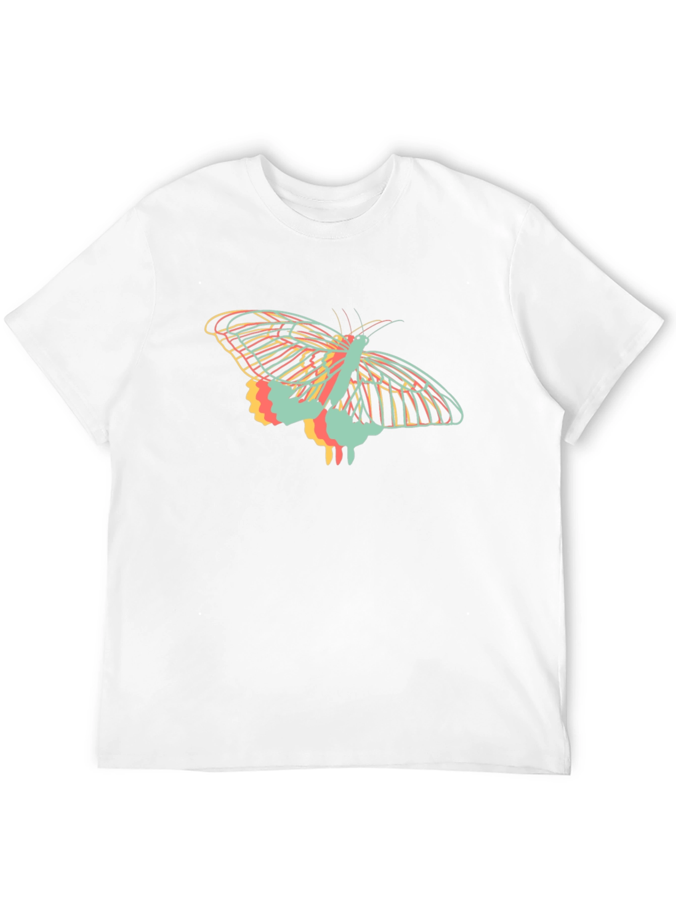 Abstract Butterfly Graphic Tee - Black