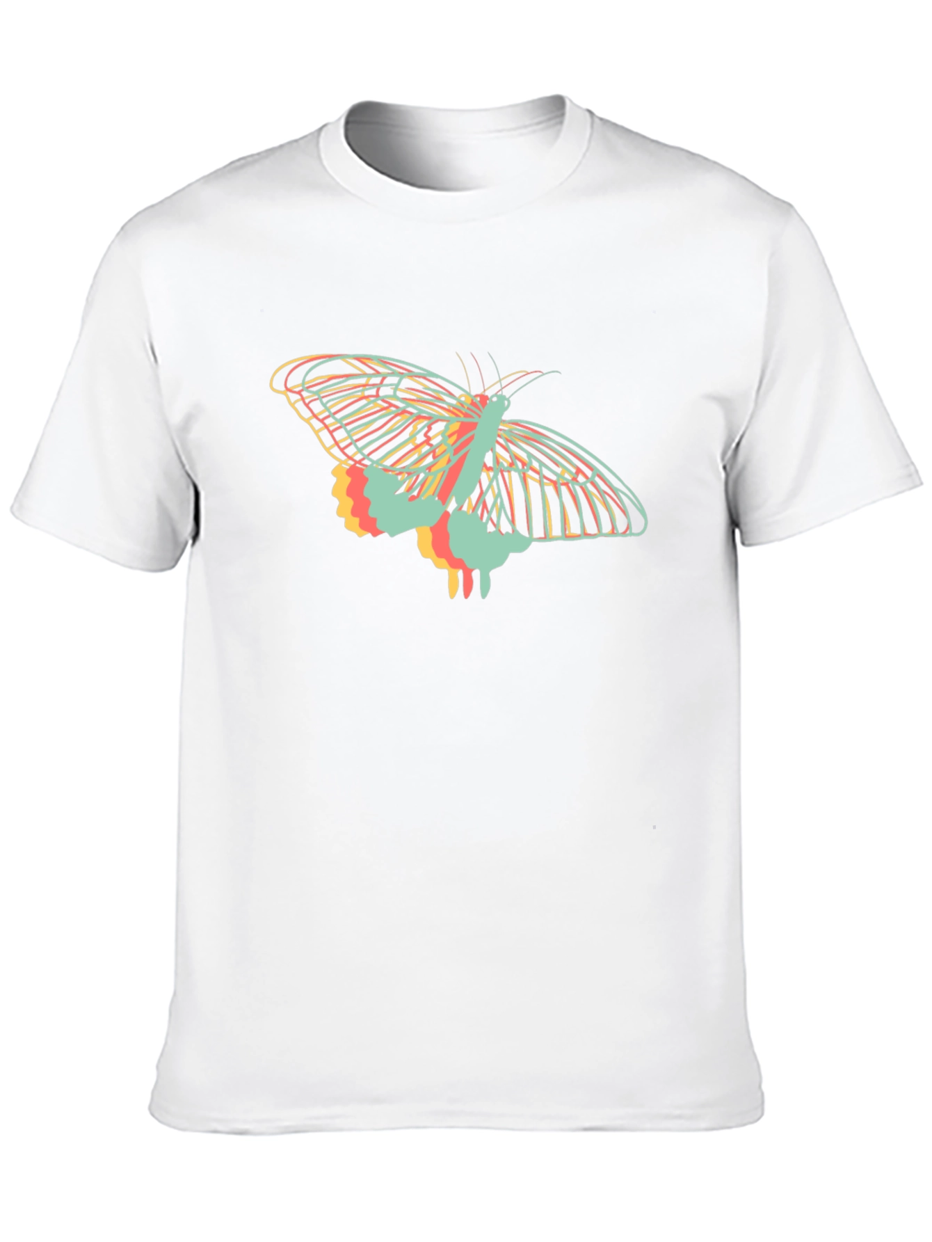 Abstract Butterfly Graphic Tee - Black