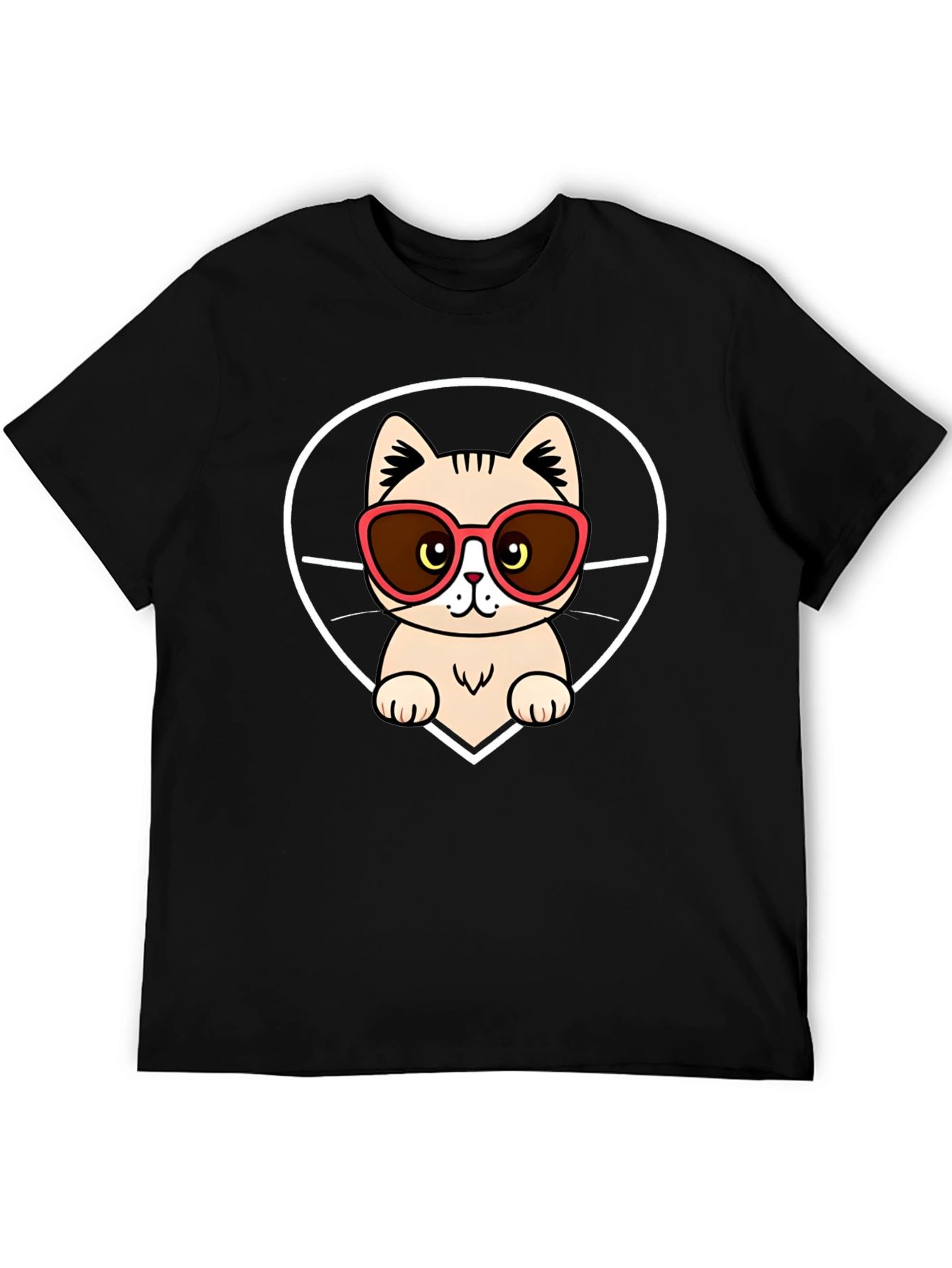 Cool Cat in Shades Graphic Tee - Black