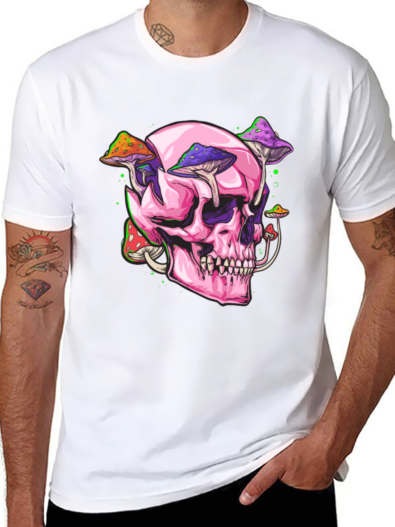 Skull and Mushroom Graphic Tee