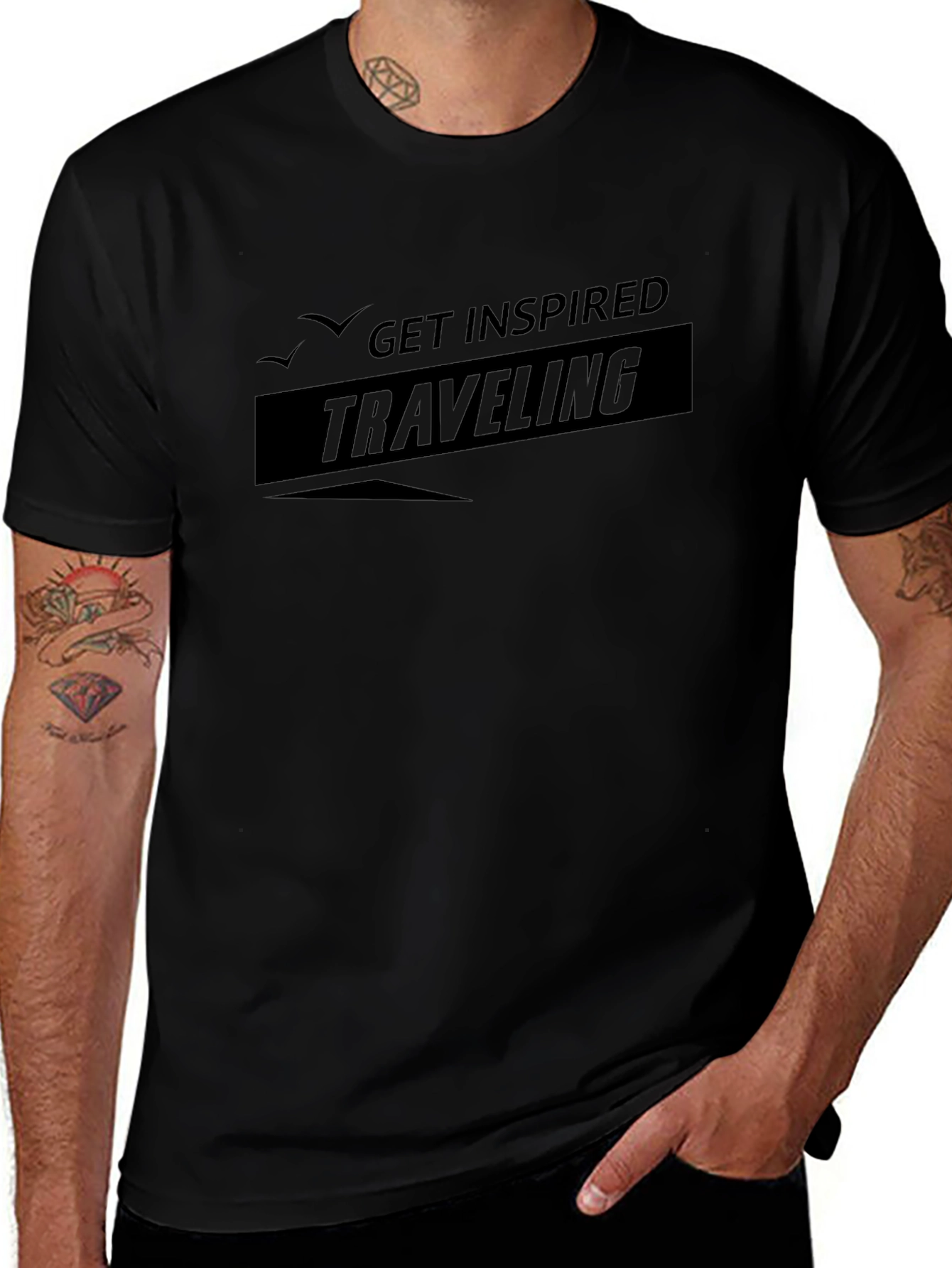 Get Inspired Traveling Black T-Shirt