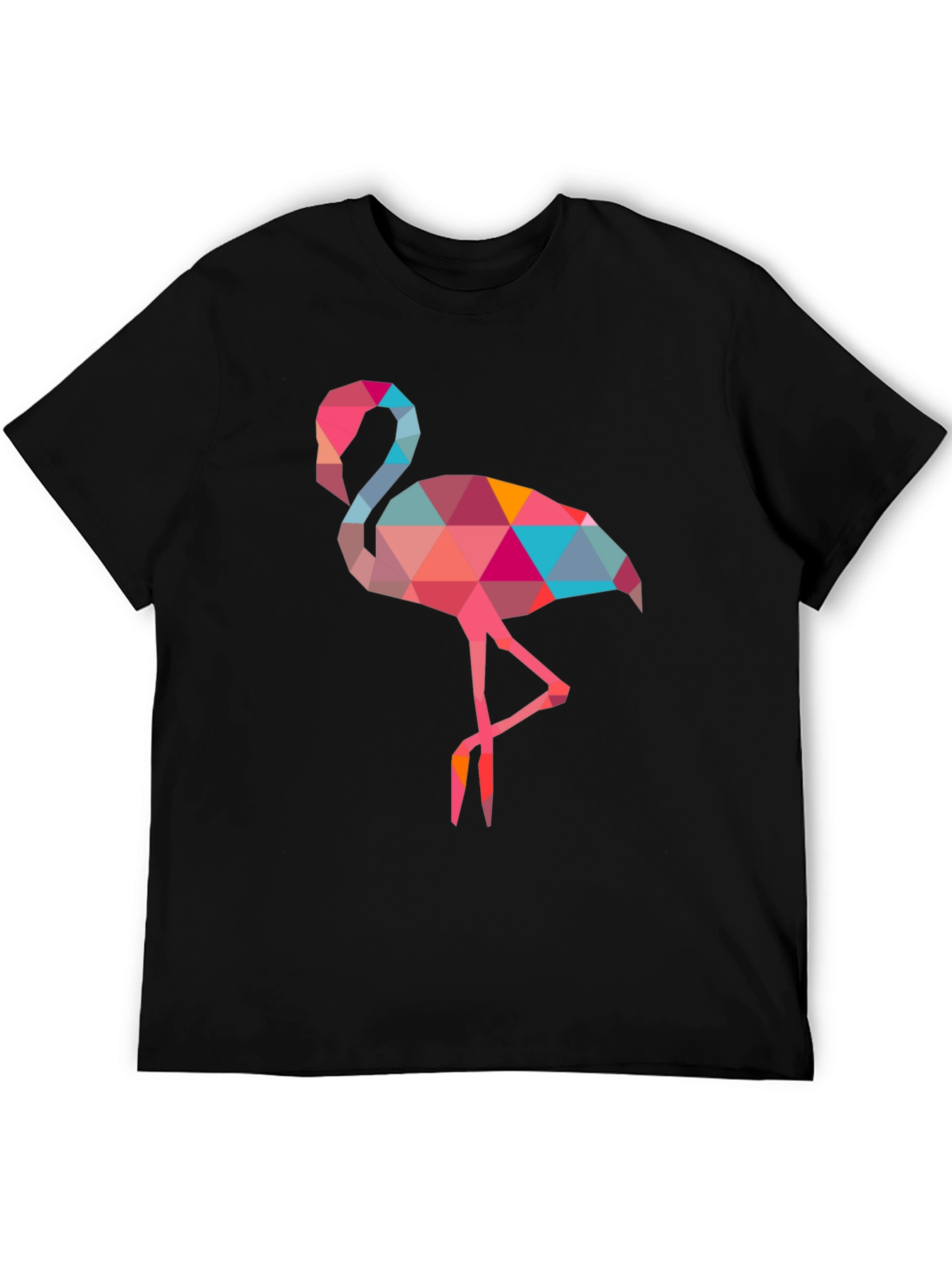 Geometric Flamingo Tee - Unique Poly Art Design