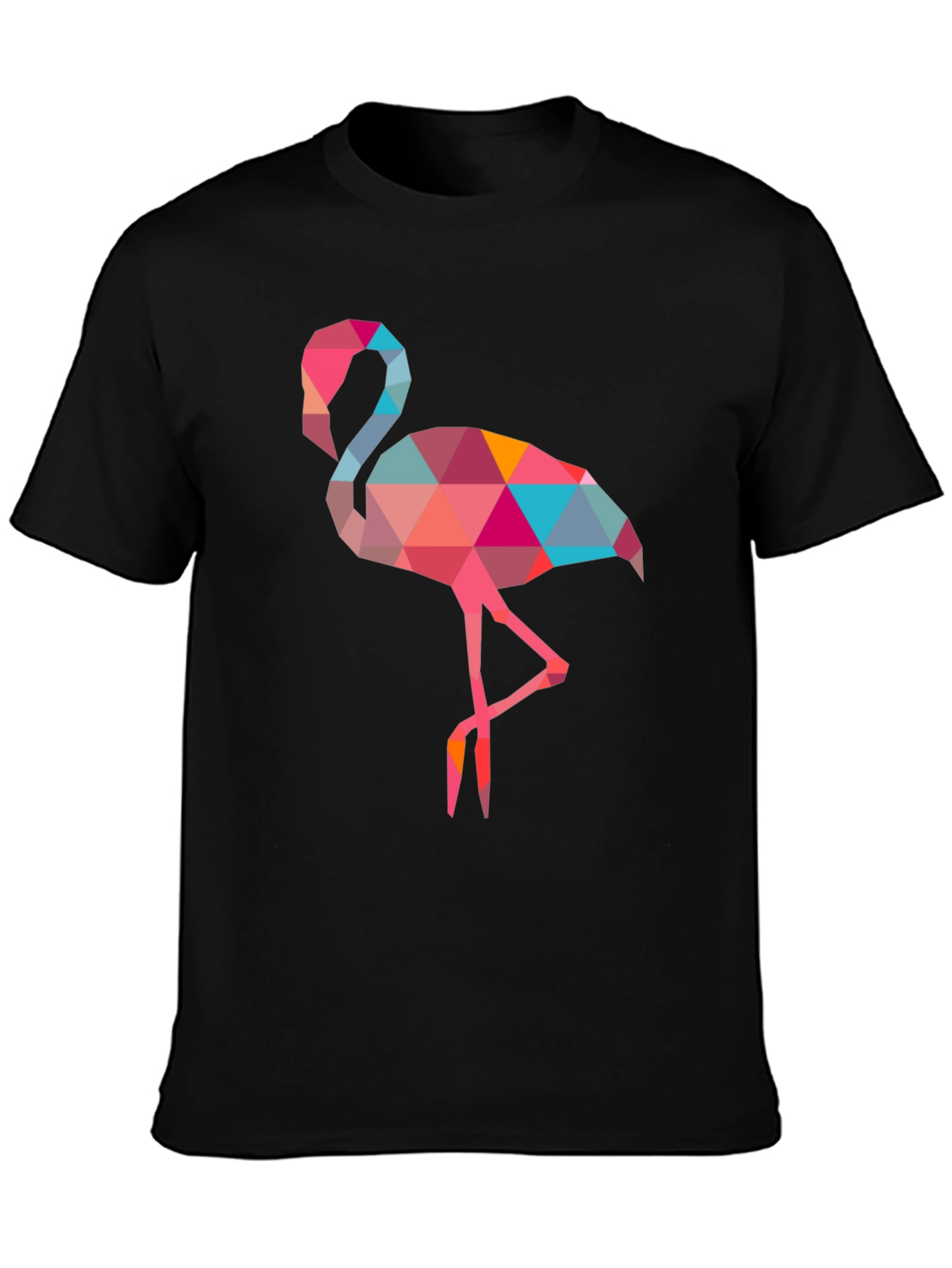 Geometric Flamingo Tee - Unique Poly Art Design