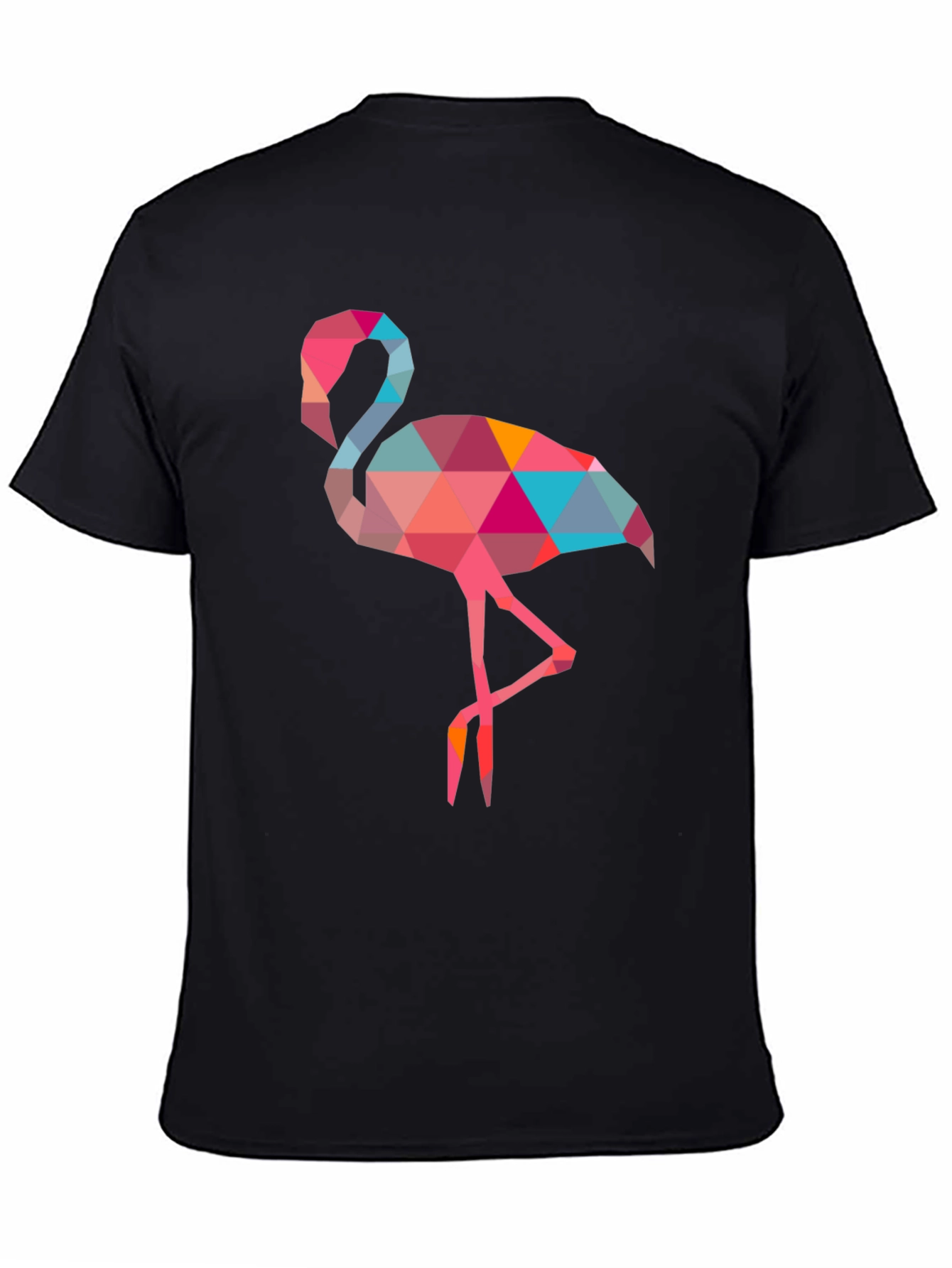 Geometric Flamingo Tee - Unique Poly Art Design