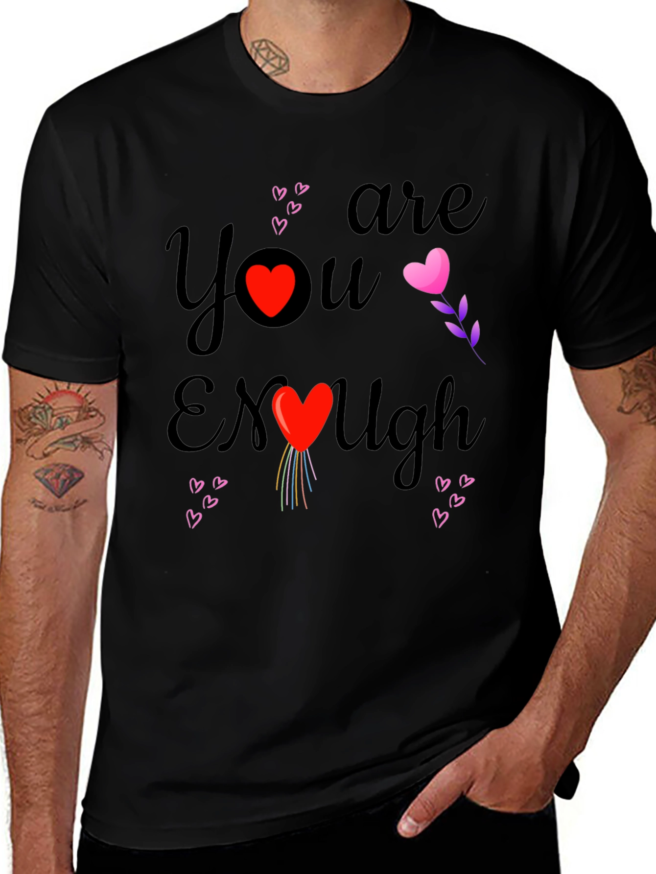 You Are Enough Heart Graphic Tee Shirt