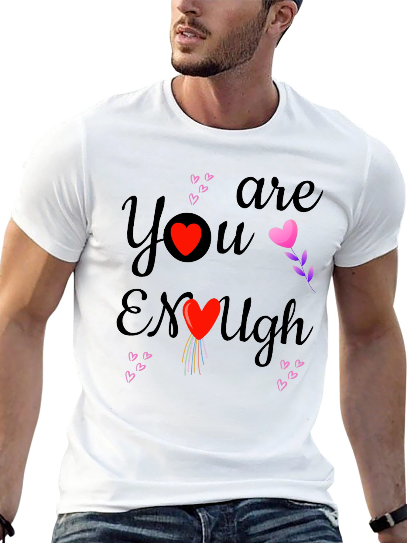 You Are Enough Heart Graphic Tee Shirt