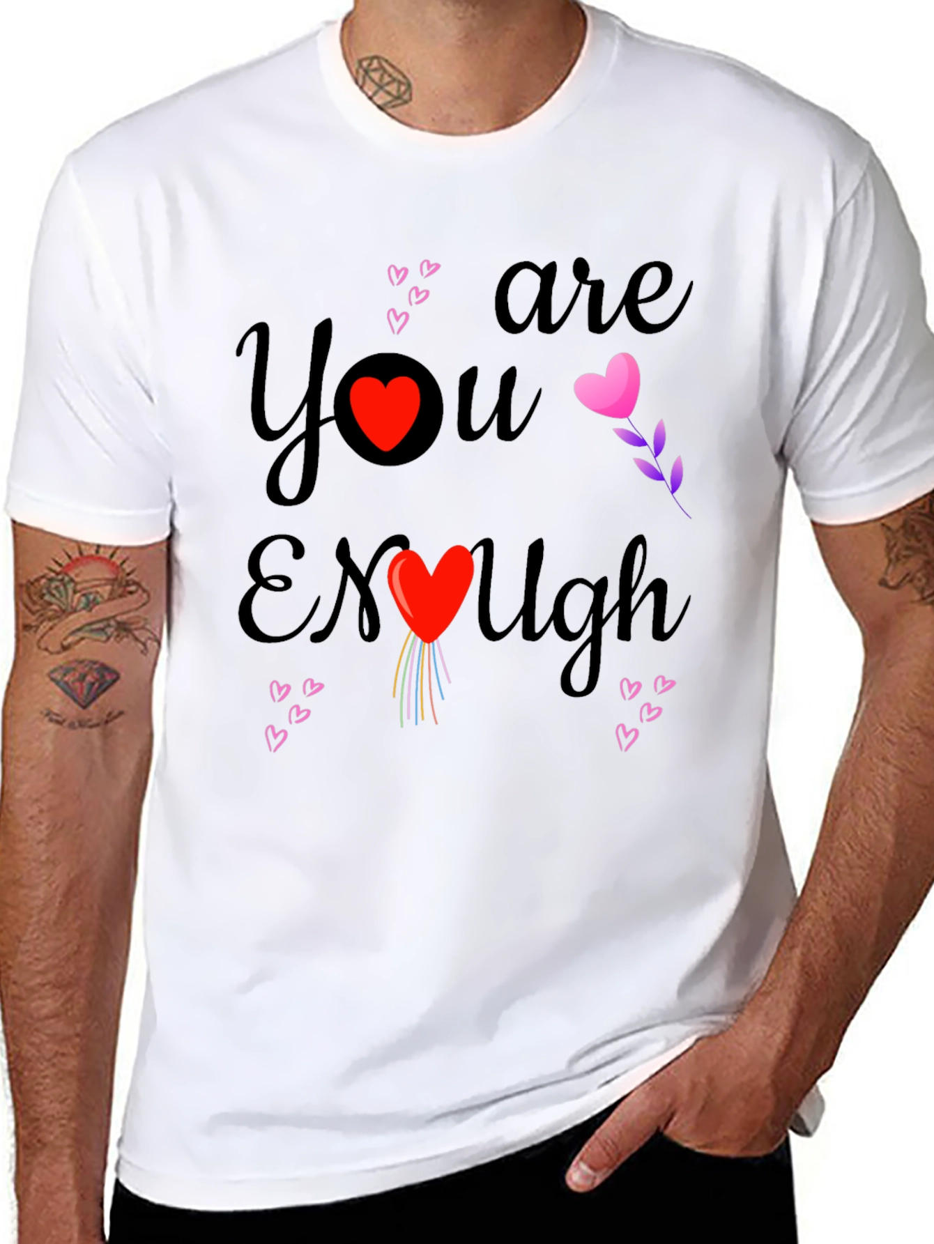 You Are Enough Heart Graphic Tee Shirt