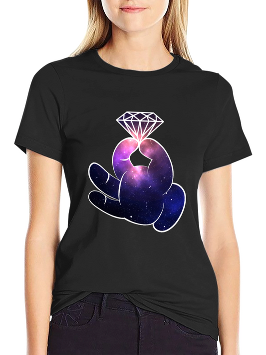Galaxy Diamond Hand Graphic T-Shirt