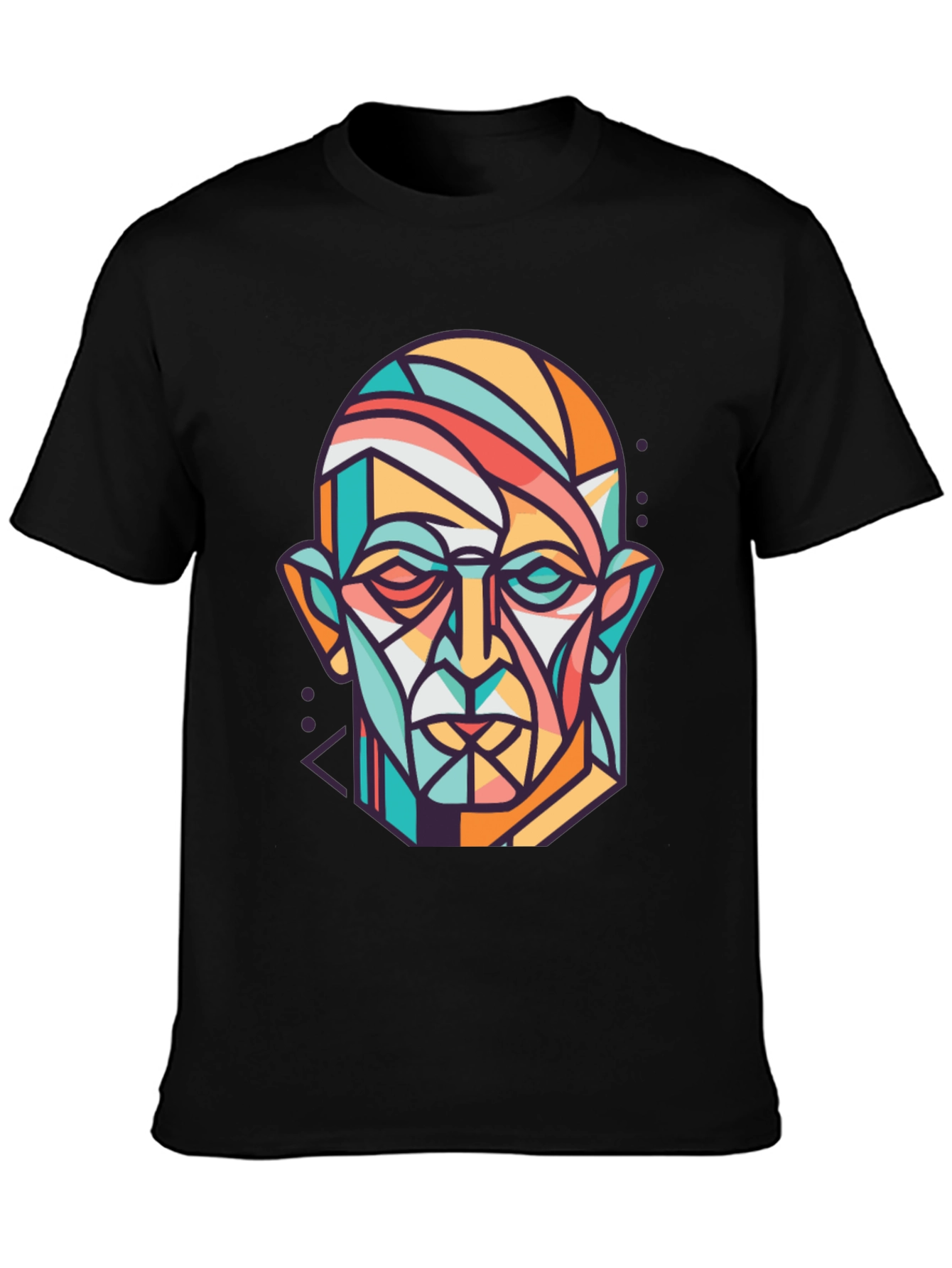 Abstract Geometric Face Graphic Print T-Shirt