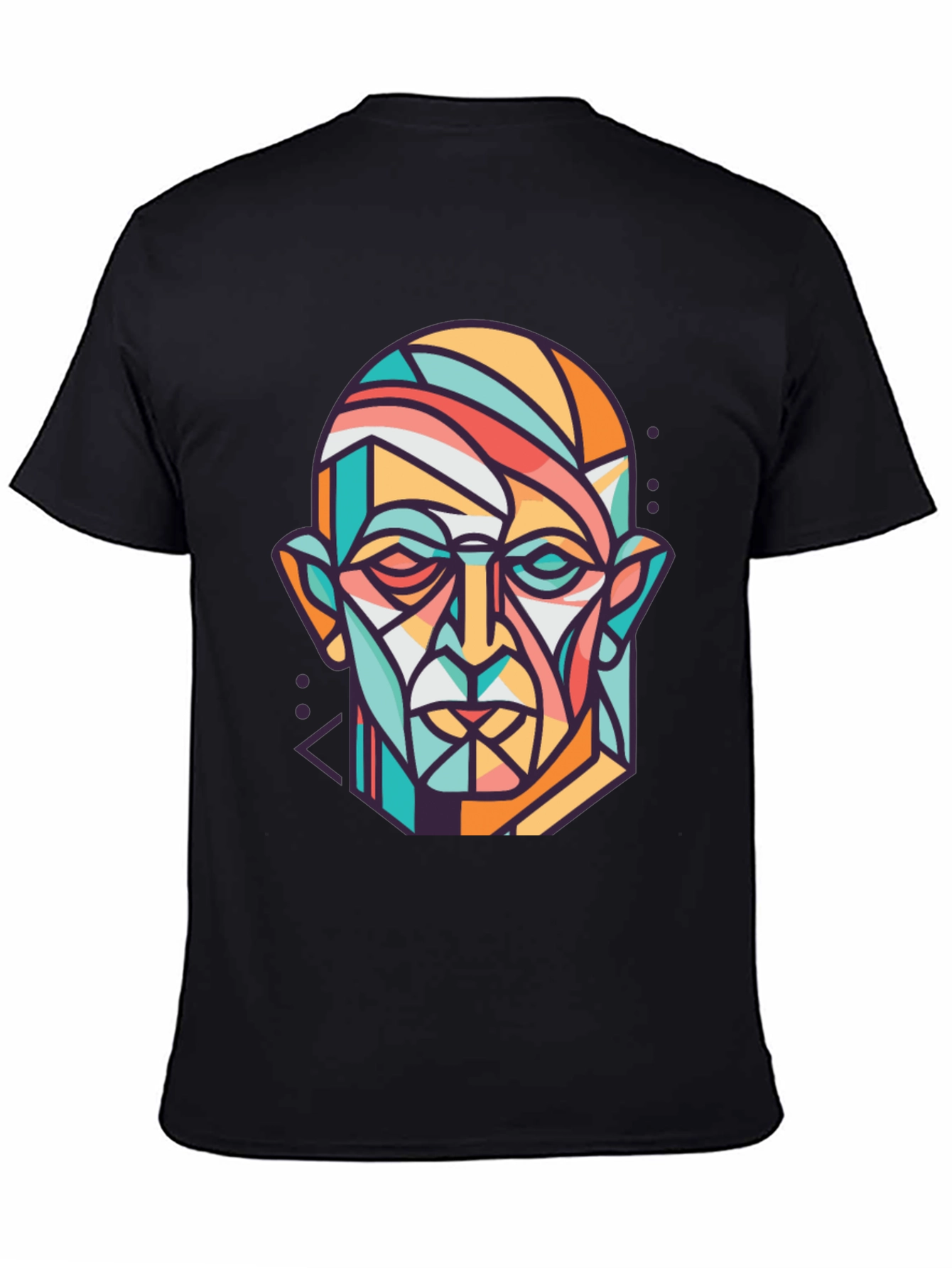 Abstract Geometric Face Graphic Print T-Shirt