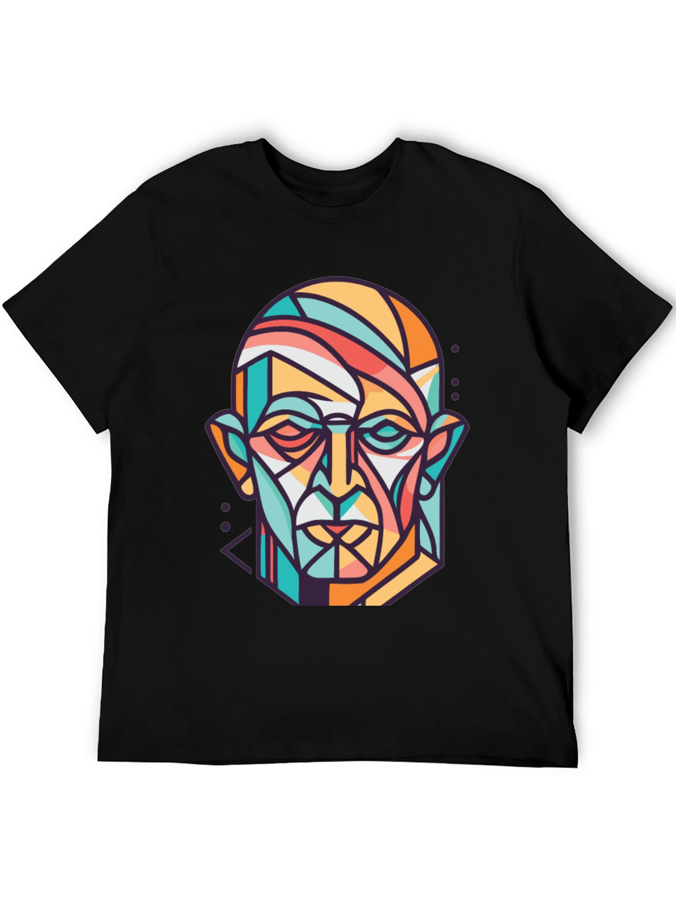 Abstract Geometric Face Graphic Print T-Shirt