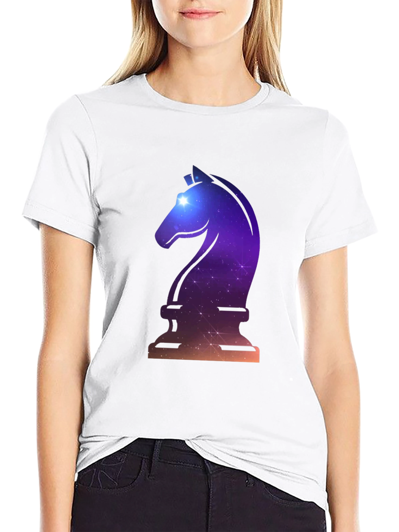 Galaxy Chess Knight Graphic Tee - Unique Style