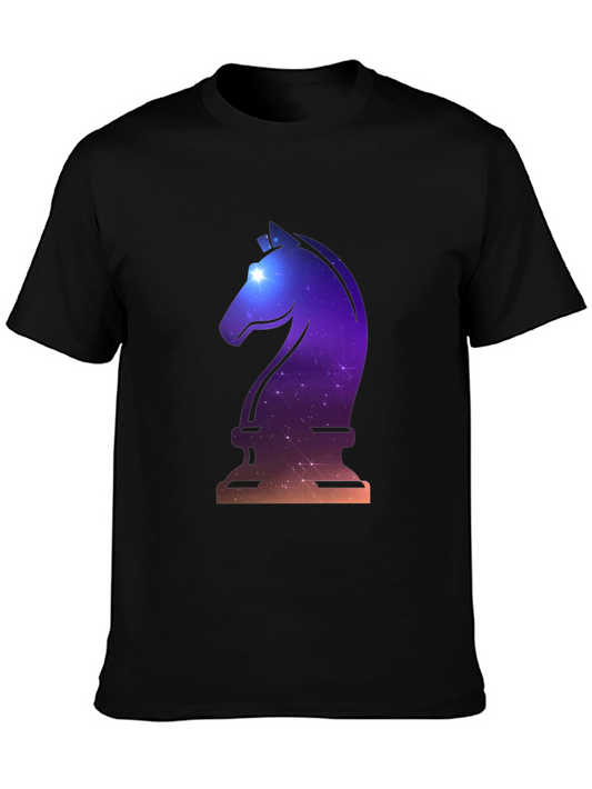 Galaxy Chess Knight Graphic Tee - Unique Style