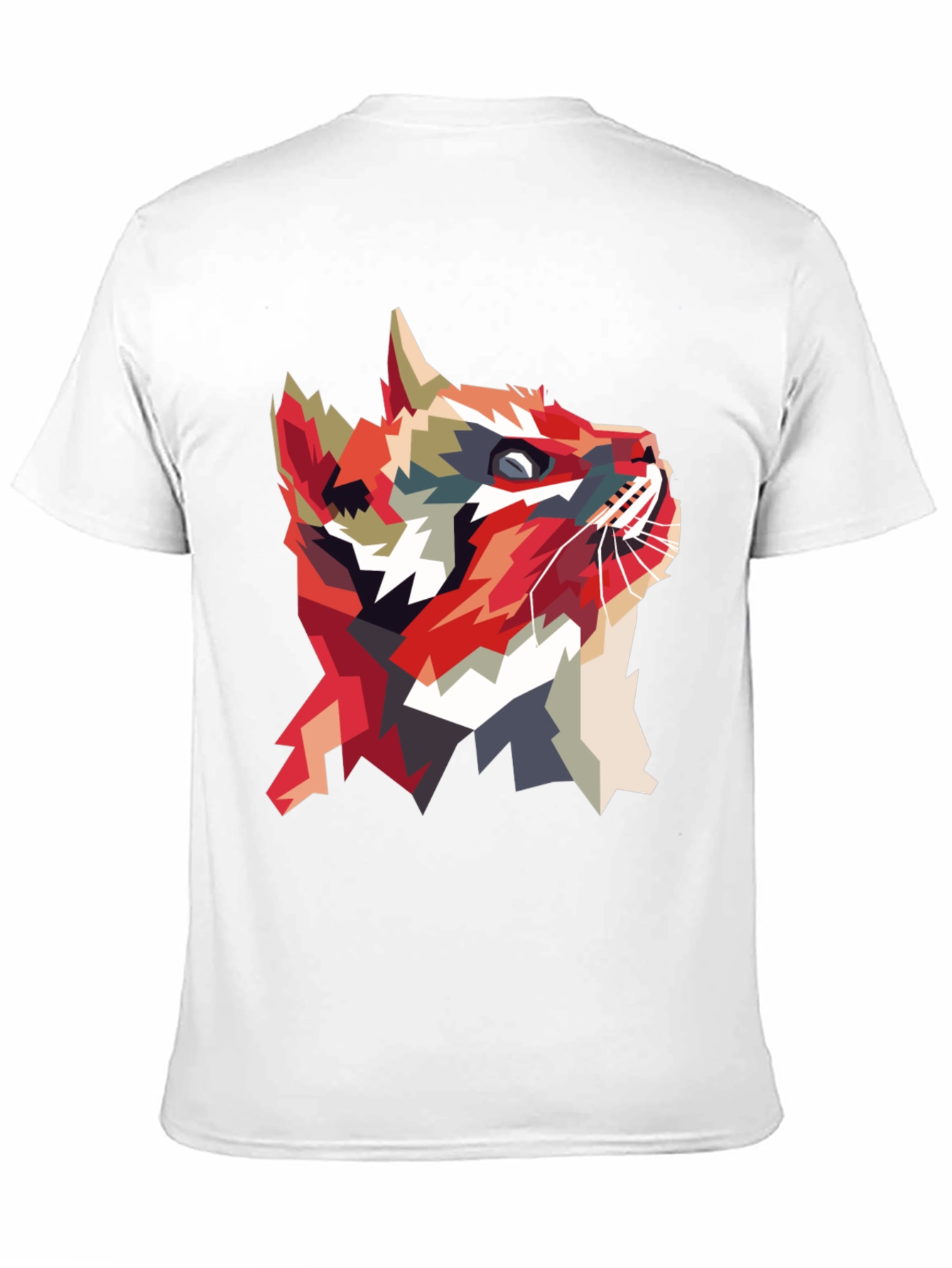 Geometric Cat Graphic T-Shirt - Abstract Animal Print