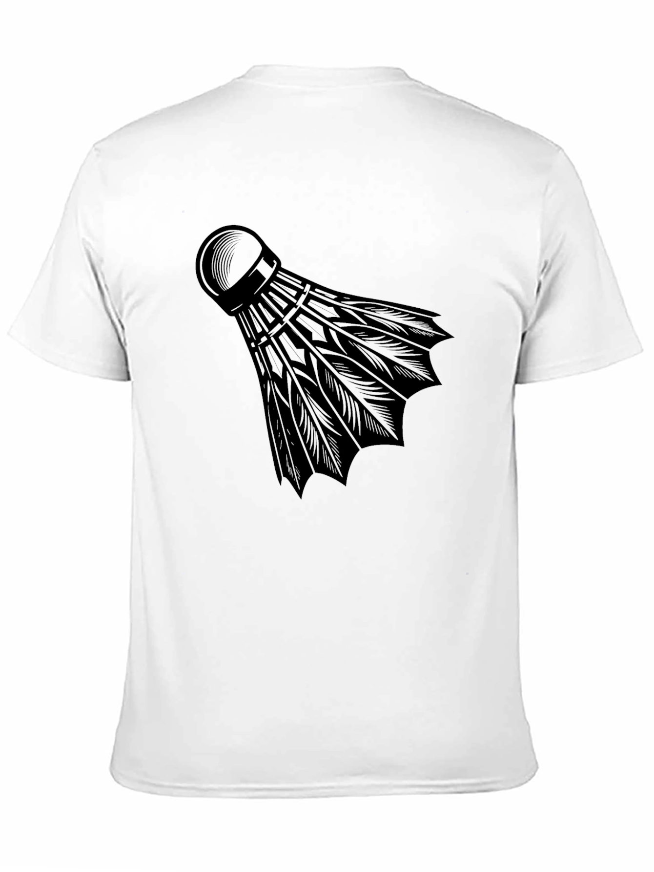 Mens Black Badminton Shuttlecock Graphic T-Shirt