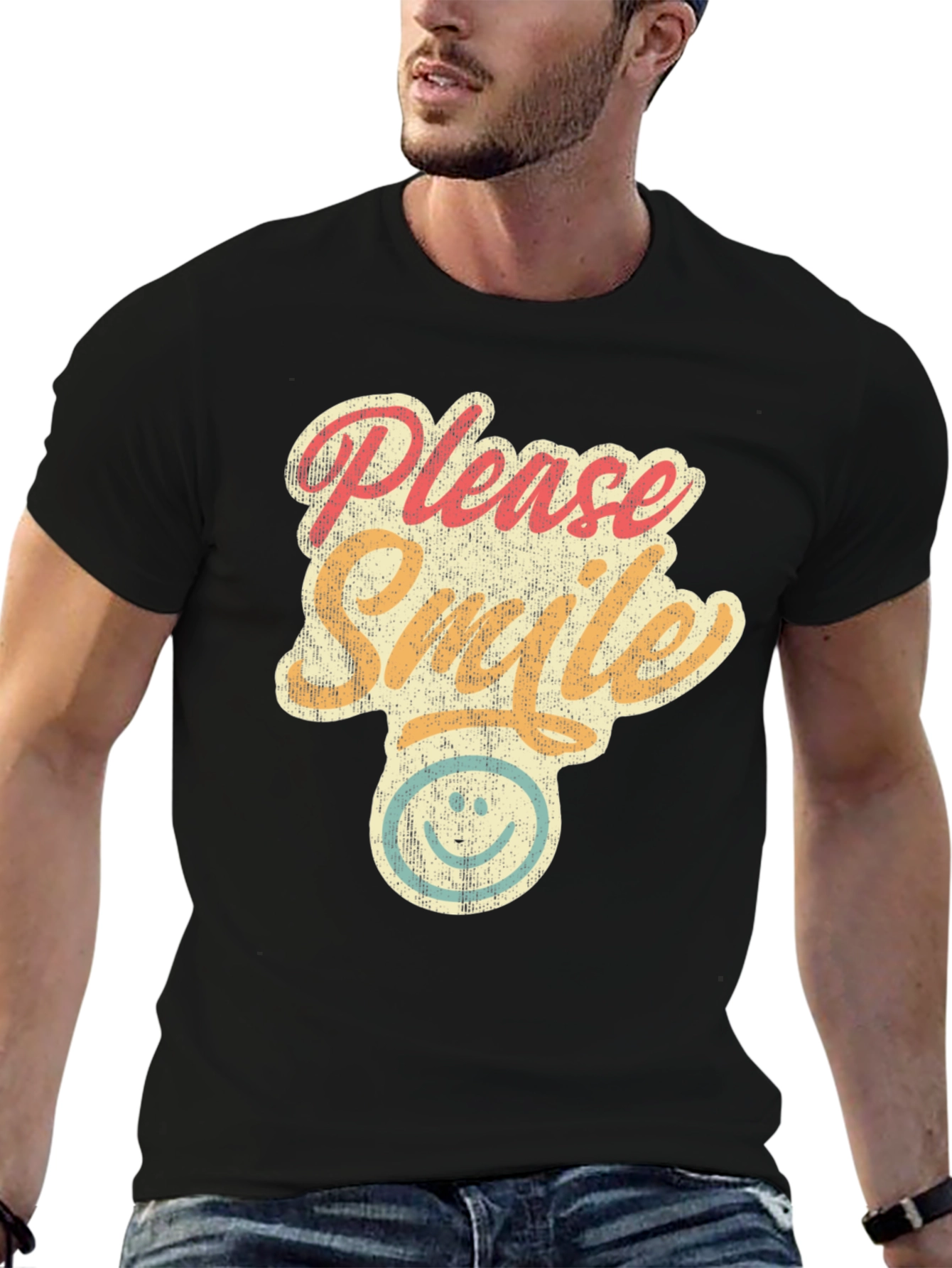 Please Smile Graphic T-Shirt