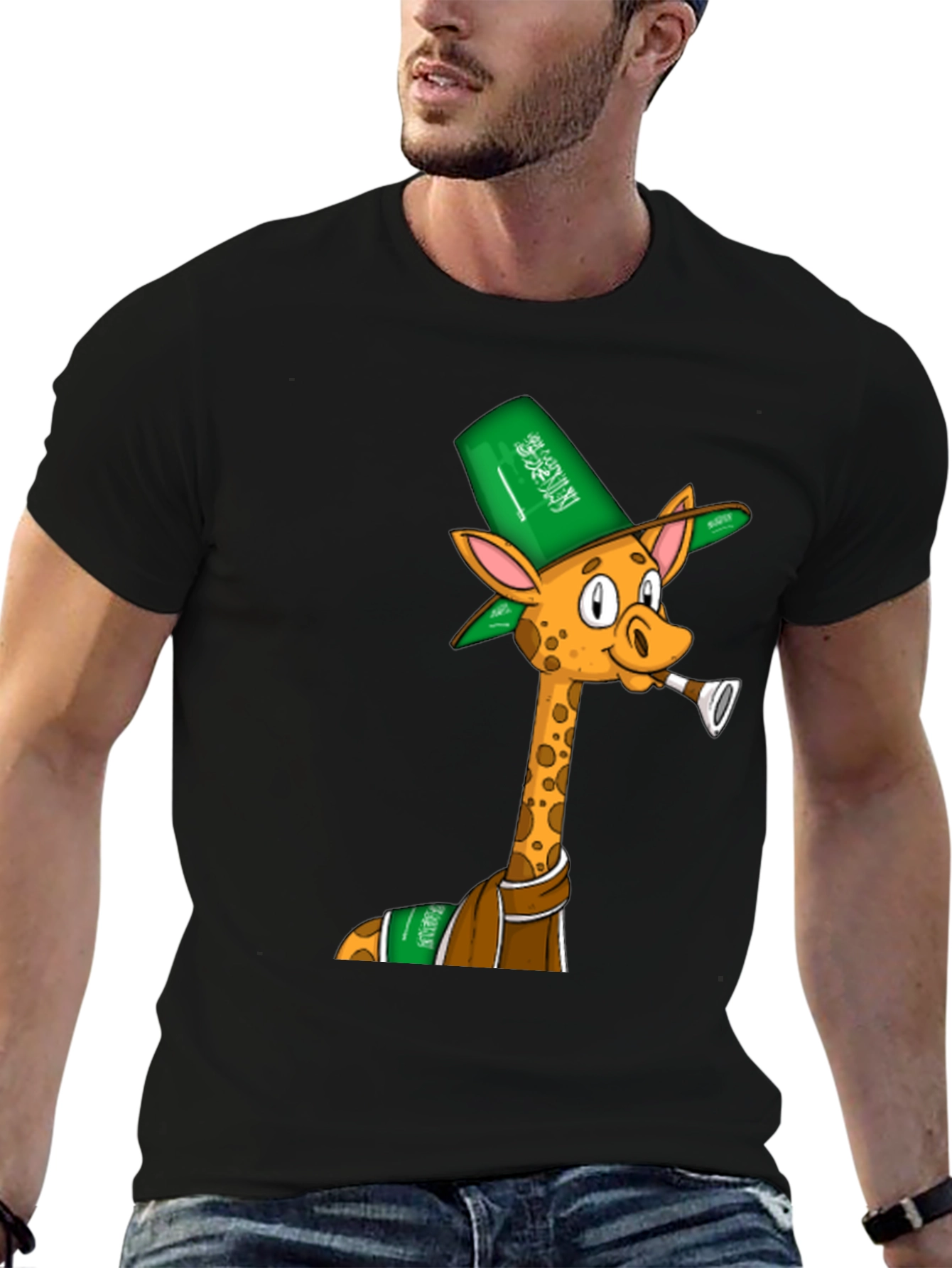 Giraffe in Saudi Attire Graphic T-Shirt