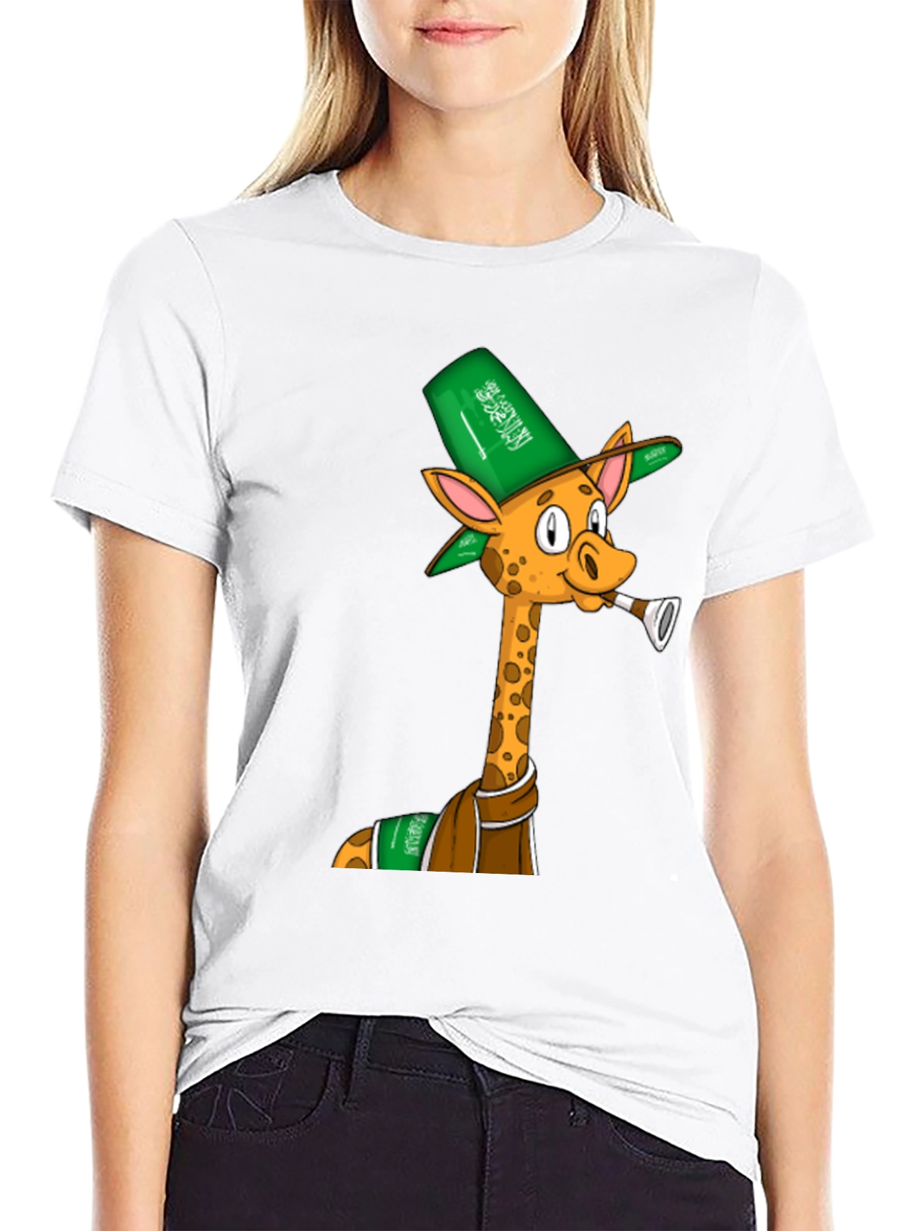 Giraffe in Saudi Attire Graphic T-Shirt