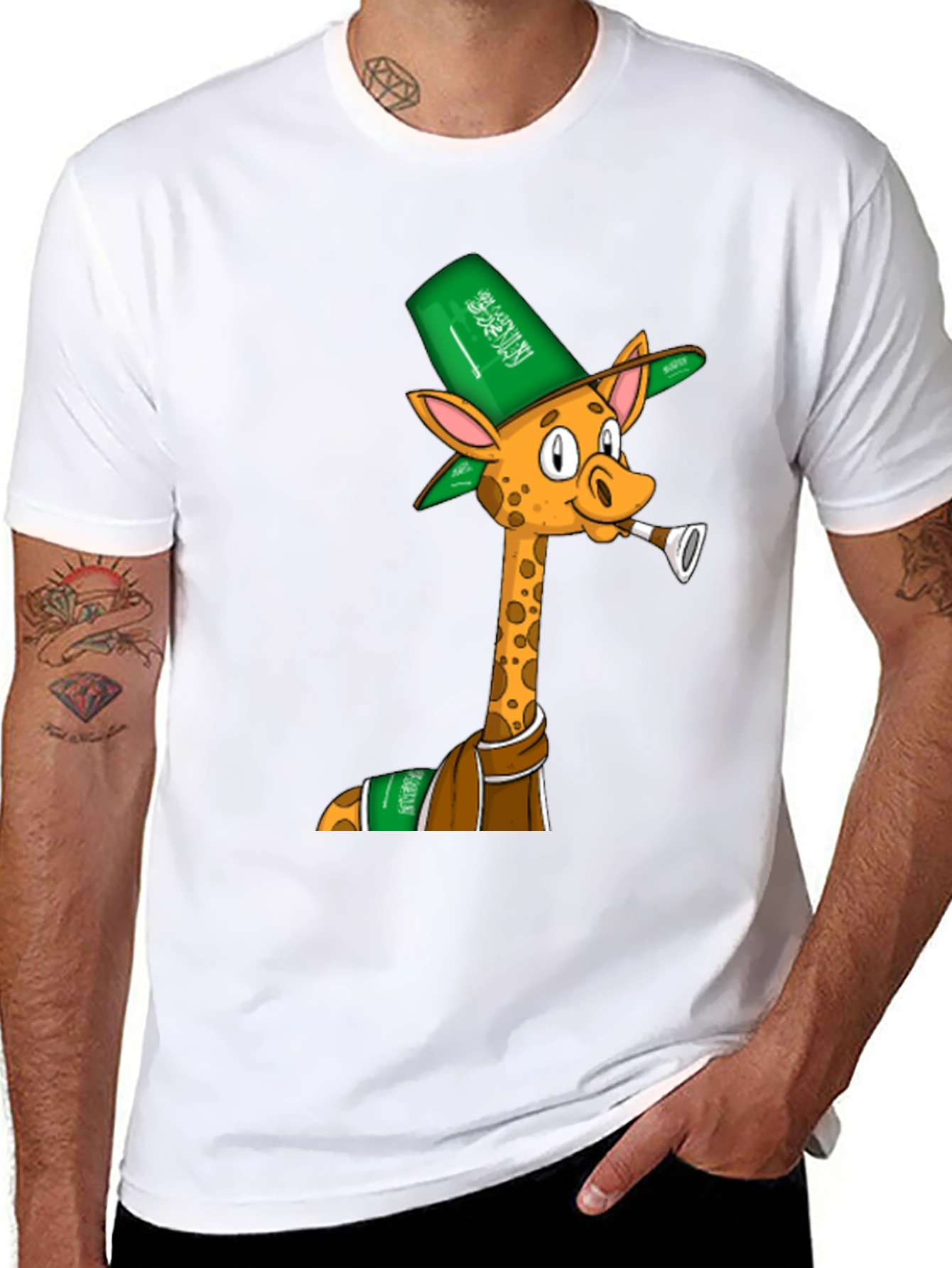 Giraffe in Saudi Attire Graphic T-Shirt
