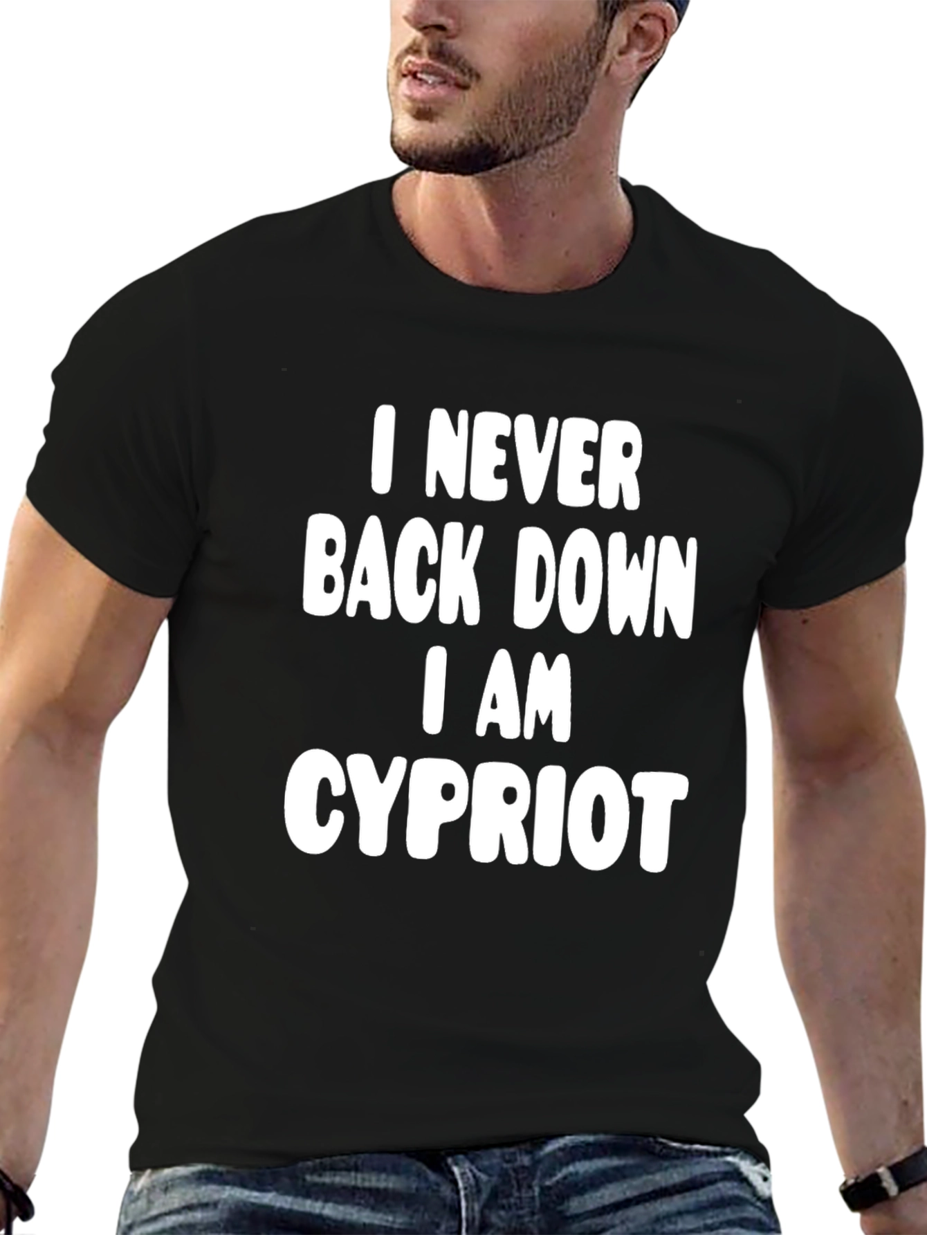I Never Back Down Cypriot Black T-Shirt