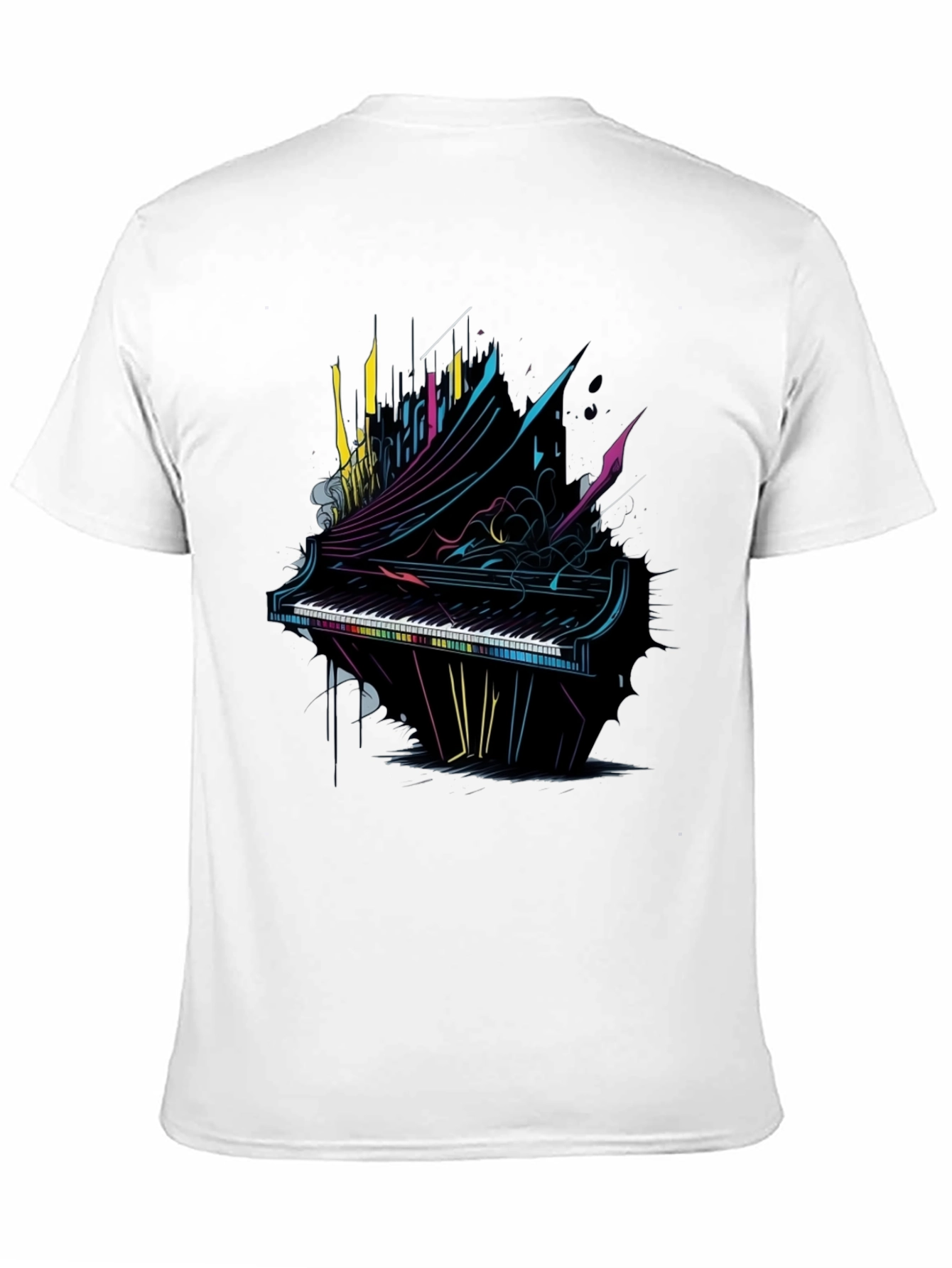 Abstract Piano Graphic T-Shirt - Musical Art Tee