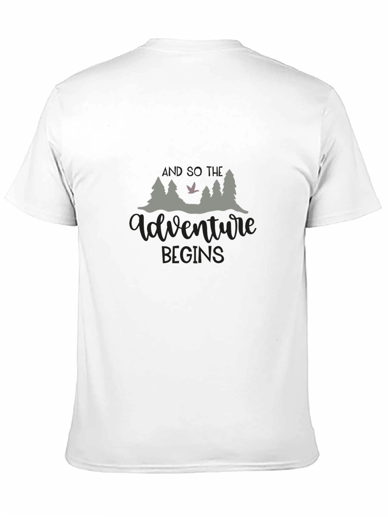 Adventure Begins Graphic Tee - Black Cotton Casual Shirt