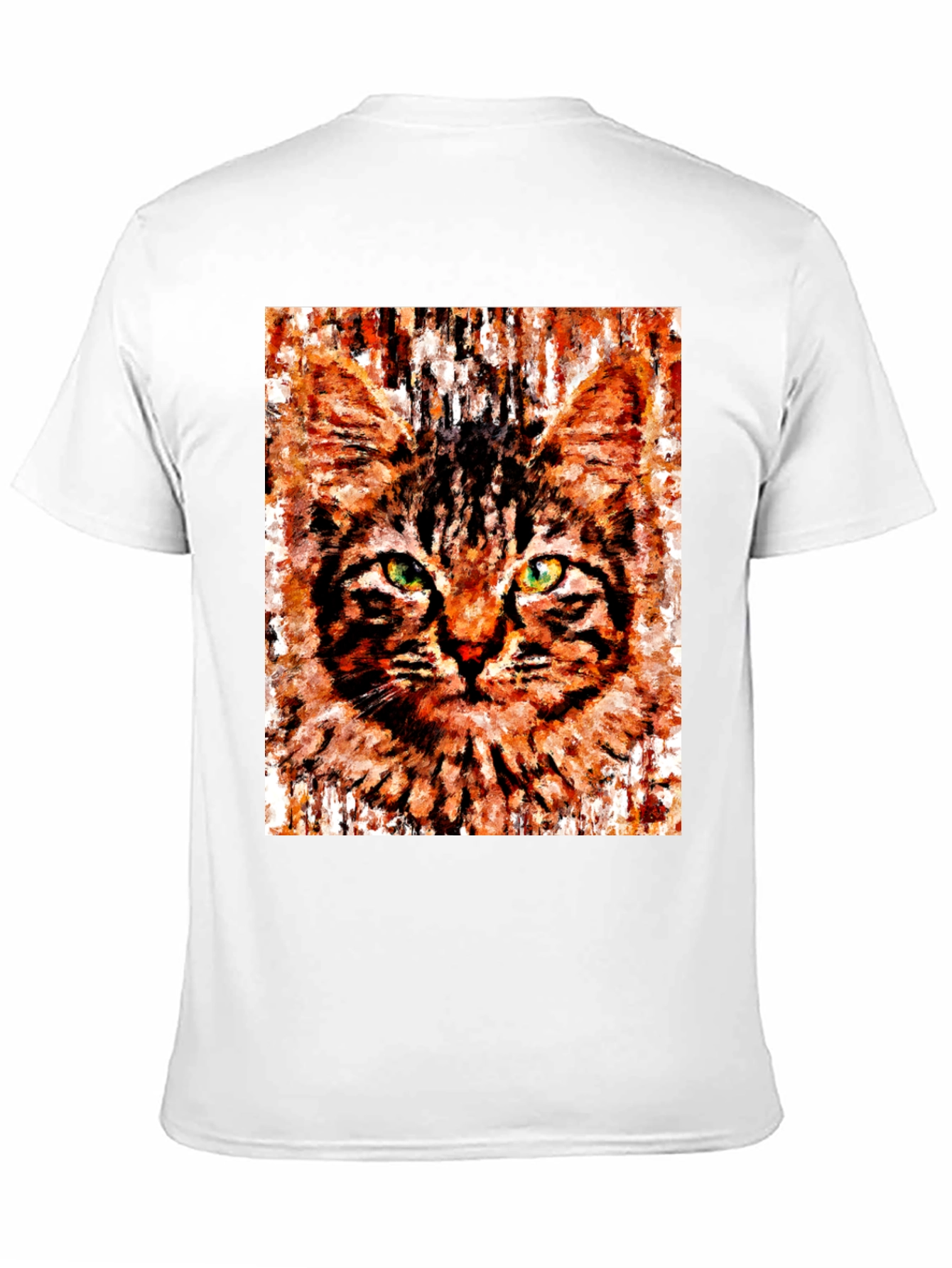 Abstract Cat Portrait Graphic T-Shirt