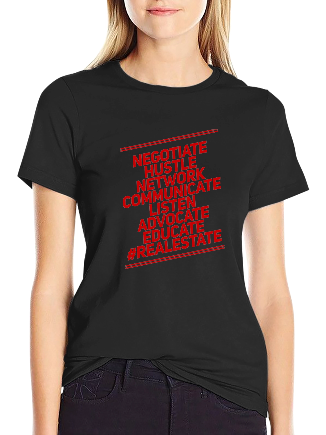 Real Estate Hustle Tee - Negotiate Network Communicate