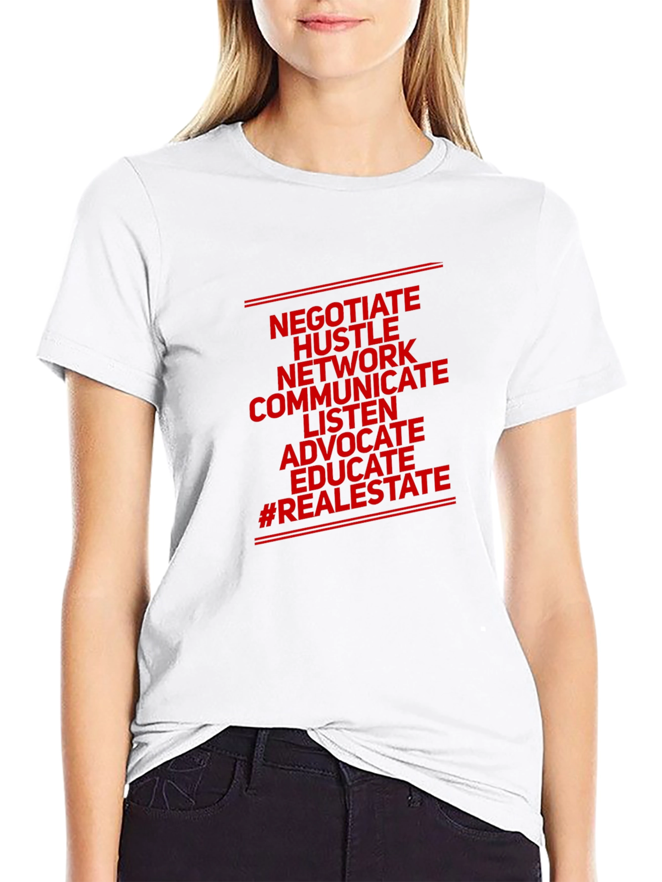 Real Estate Hustle Tee - Negotiate Network Communicate