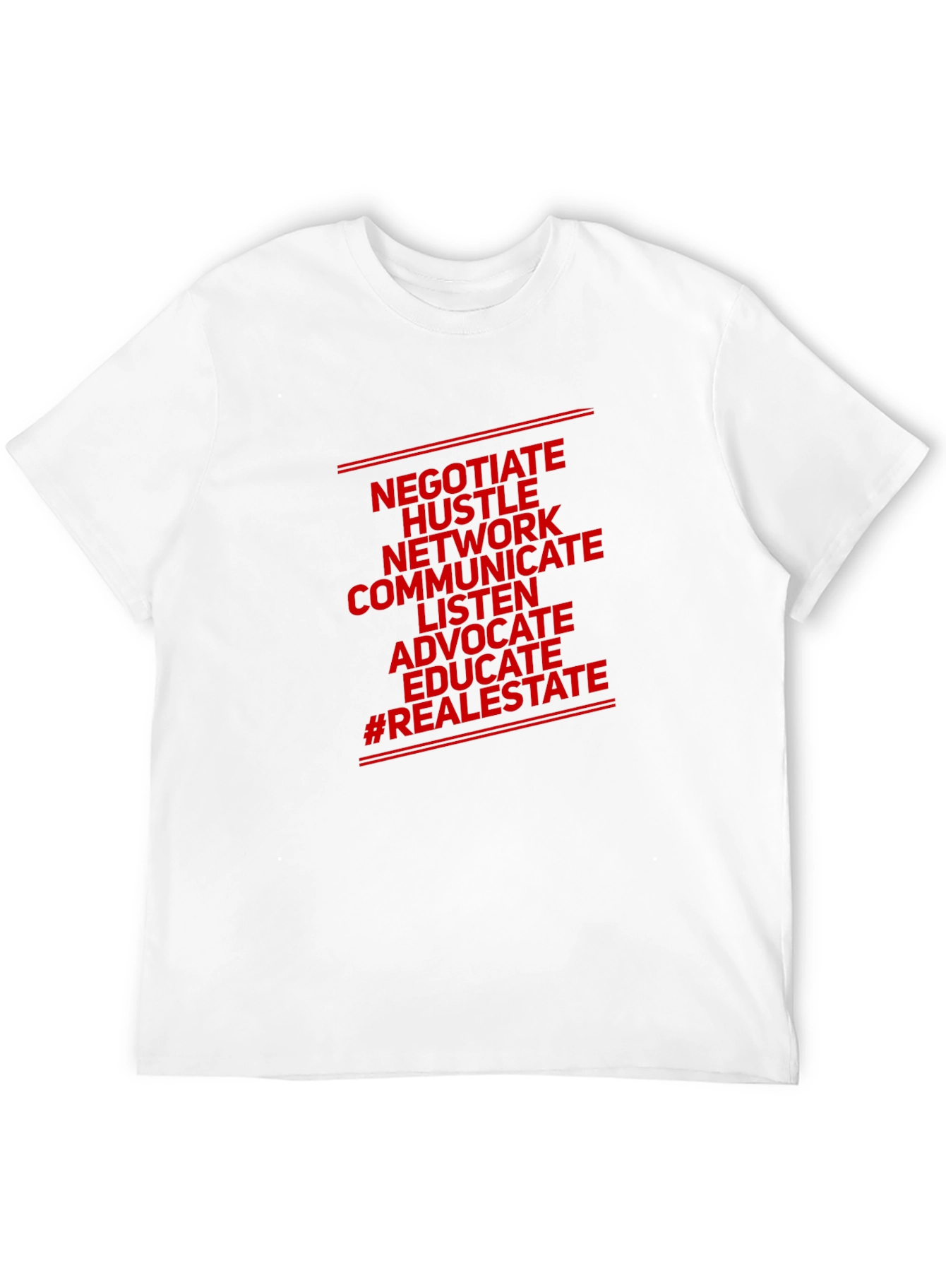 Real Estate Hustle Tee - Negotiate Network Communicate