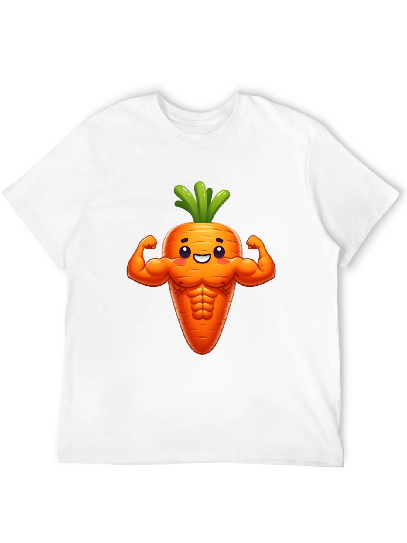 Funny Muscular Carrot Graphic Tee - Black Cotton Shirt